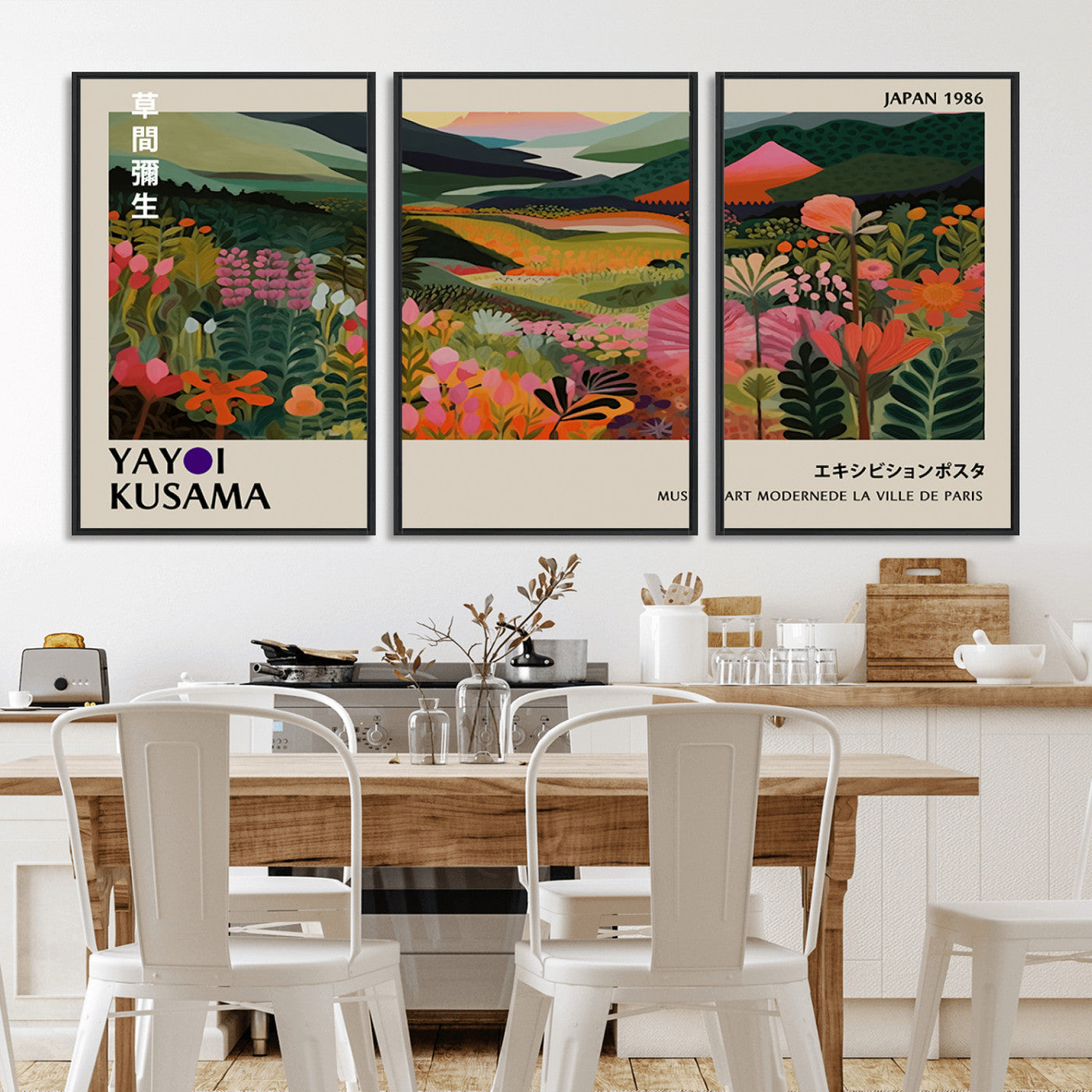 75719-MGV-CV-36X24-Botanical Mountain Valley Wall Art – Panoramic Nature Canvas Print, Vibrant Floral Field Artwork for Living Room, Bedroom, Office,