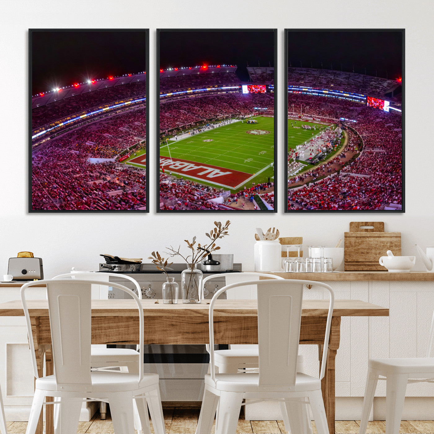 11343-MGV-CV-36X24-Bryant-Denny Stadium Wall Art – Panoramic Alabama Crimson Tide Football Field Canvas Print, Game Day Decor for Office, Man Cave or