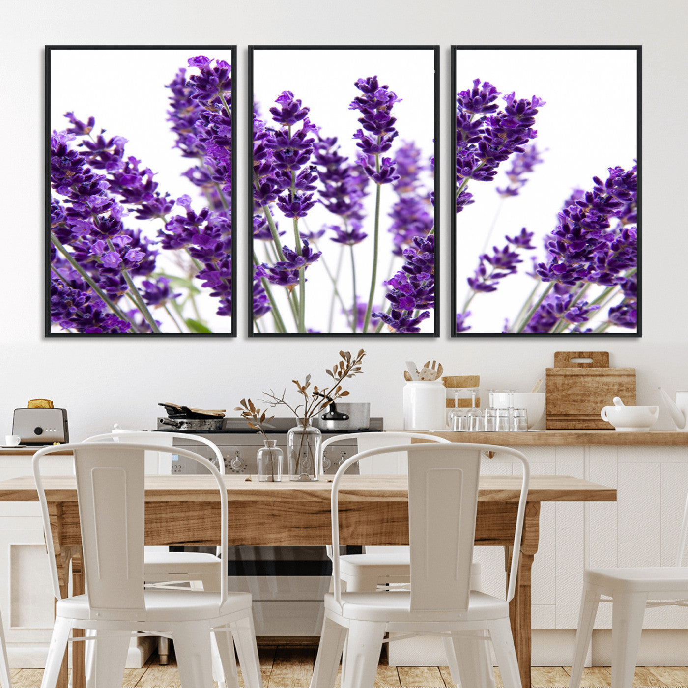 84456-MGV-CV-36X24-Lavender Wall Art – Botanical Canvas Print Featuring Purple Floral Stems, Fresh Nature Inspired Artwork for Living Room, Bedroom,