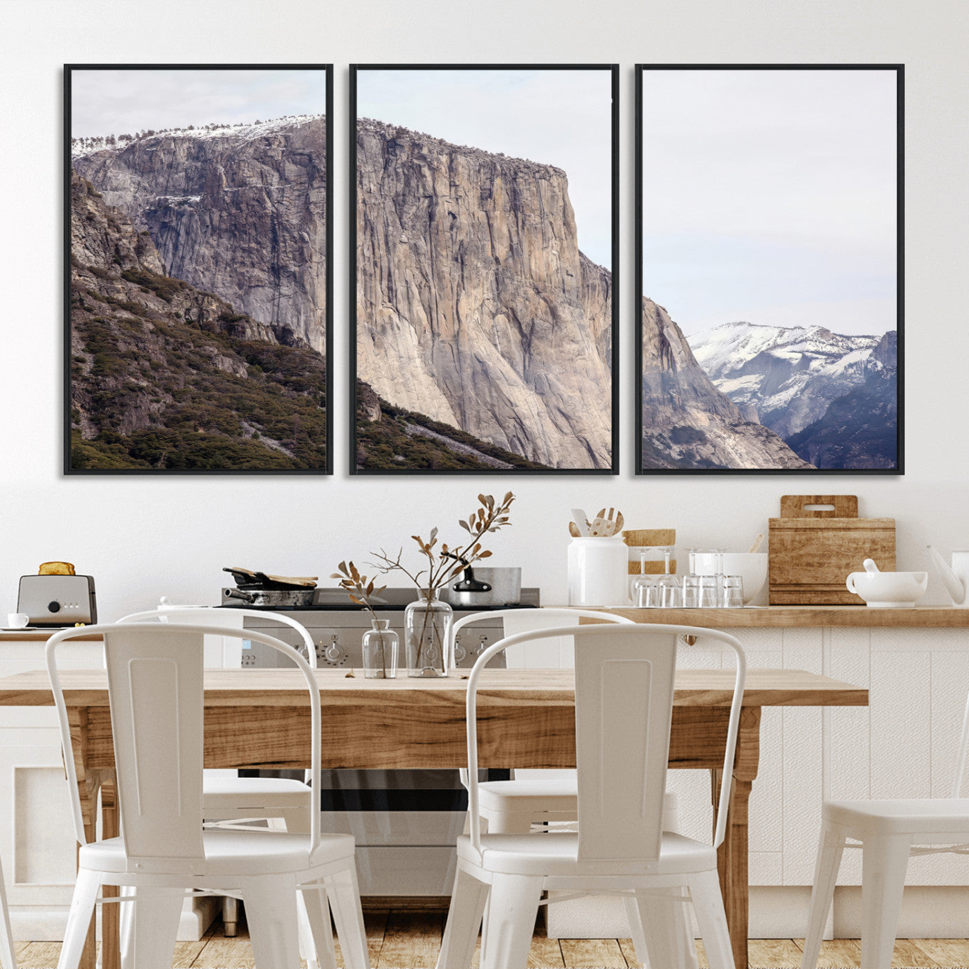 74506434-MGV-FC-60X30-3P_Black-El Capitan Wall Art Canvas Print, Framed Yosemite Cliff Art Picture Print, Sierra Nevada Perfect Sierra Minimalism Decor Artwork