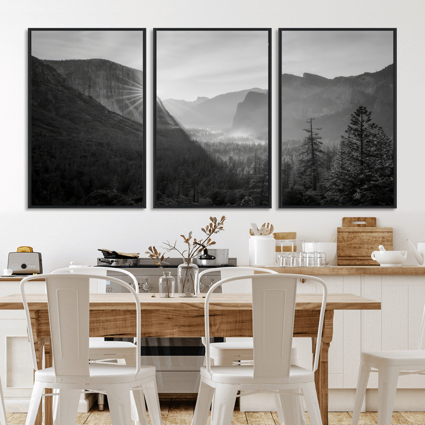39278955-MGV-CV-36X24-Yosemite Valley Wall Art Canvas Print, Framed El Capitan Art Picture Print, Misty Mountain Perfect Modern Rustic Decor Artwork