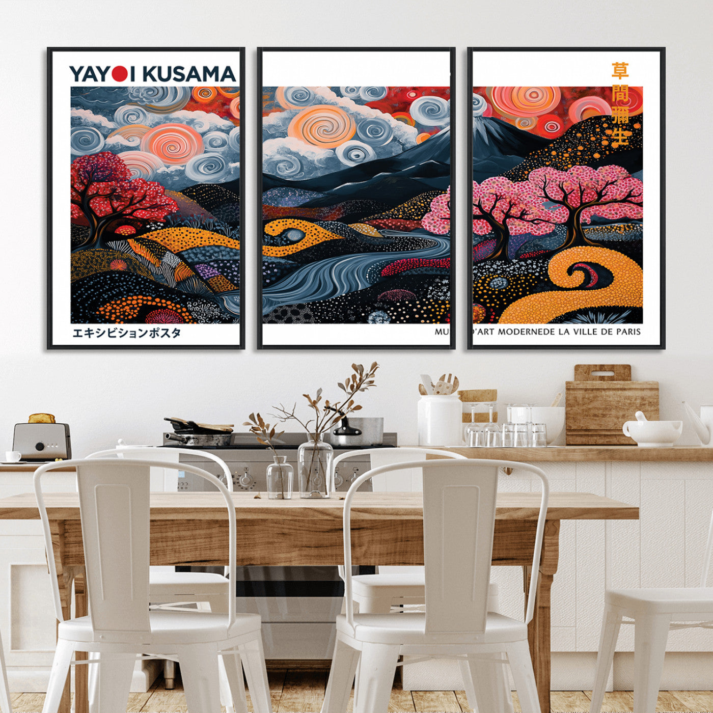 43879290-MGV-CV-36X24-Japanese Abstract Wall Art – Mount Fuji Cherry Blossom Canvas Print, Modern Asian Inspired Landscape Decor for Living Room,