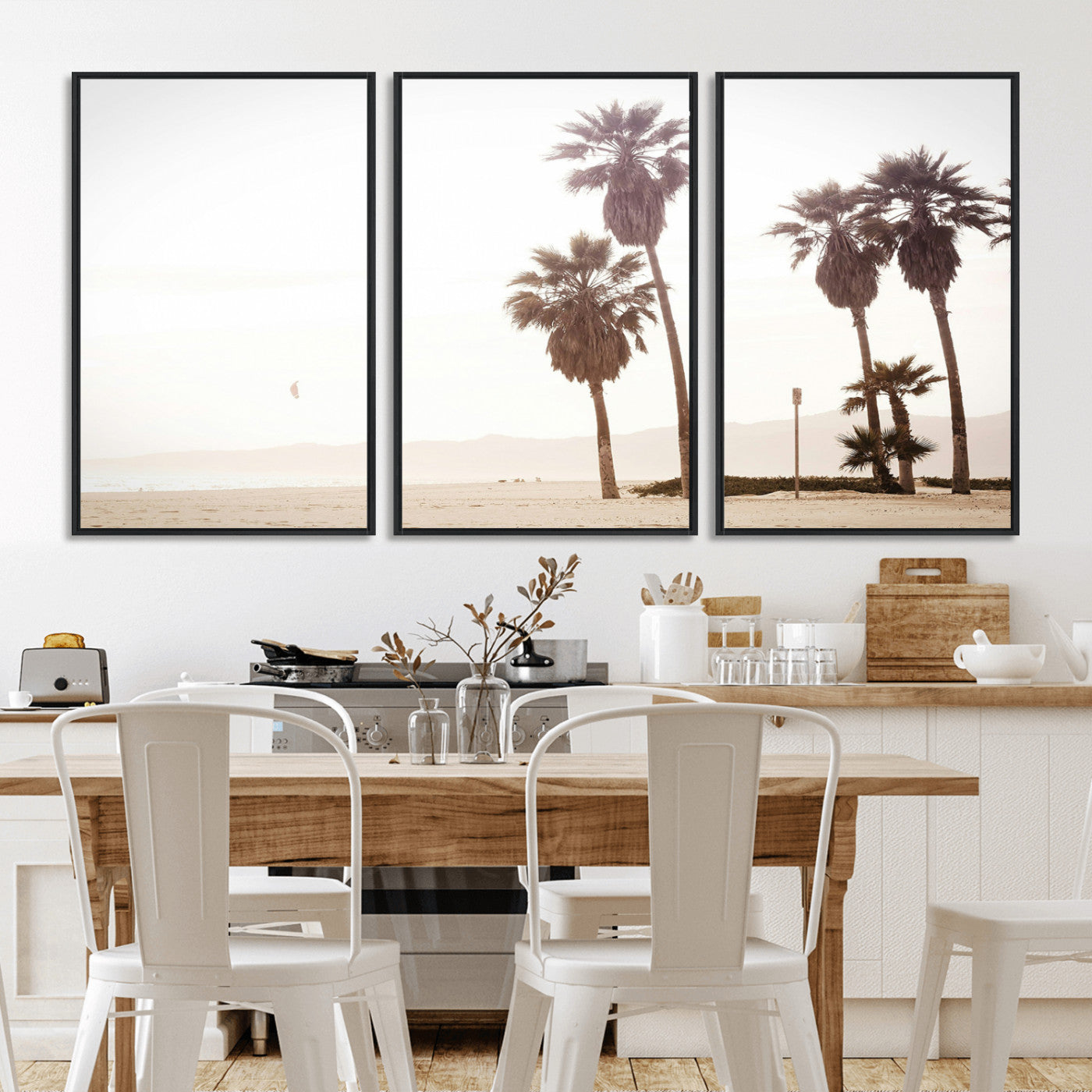 48255923-MGV-CV-36X24-Coastal Light Wall Art Canvas Print, Framed Relaxing Shoreline Art Picture Print, Minimalist Ocean Perfect Tropical Serenity Decor