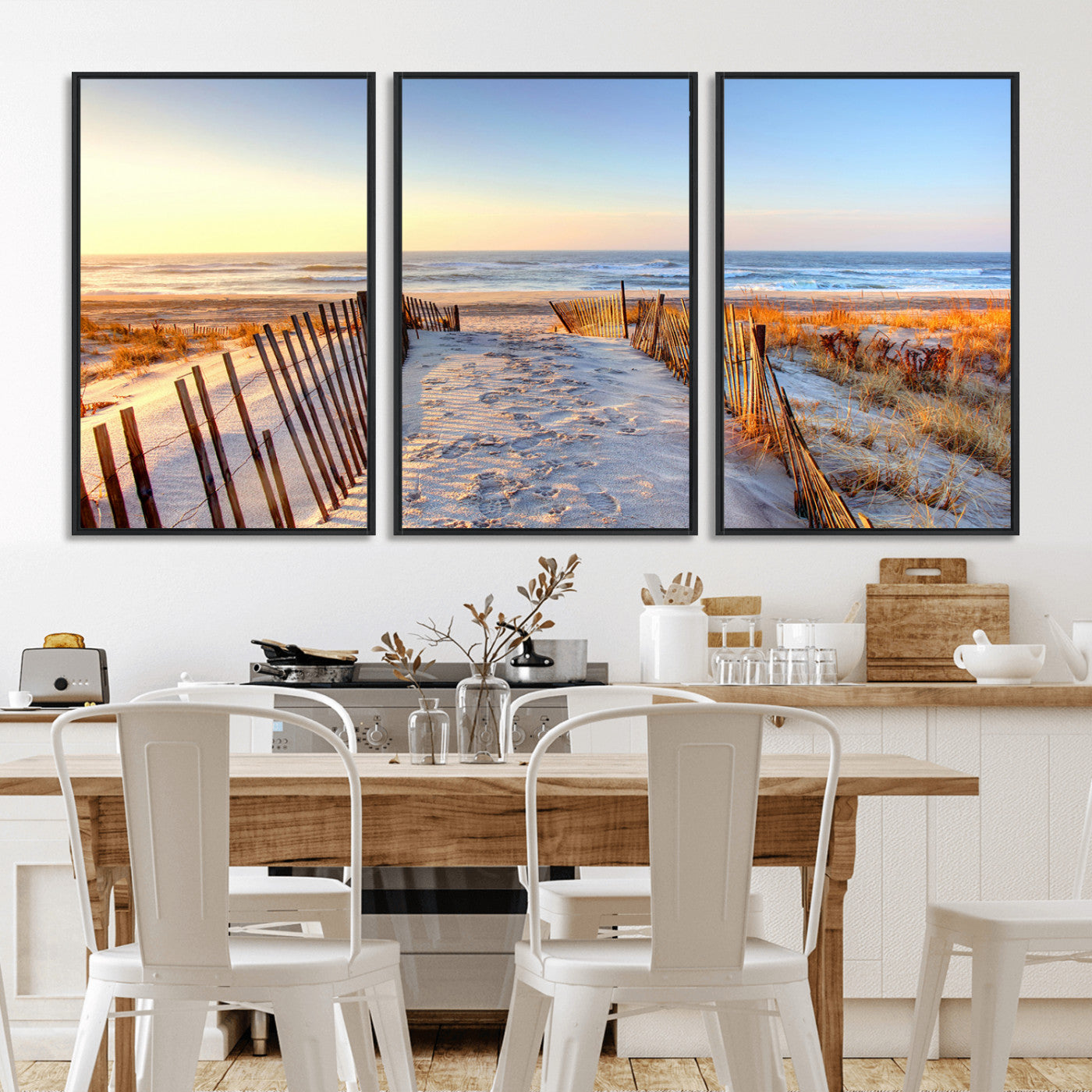 73351887-MGV-CV-36X24-Ocean Sunset Wall Art Wall Art Canvas Print, Framed Nautical Photography Art Picture Print, Summer Beach House Decor Perfect