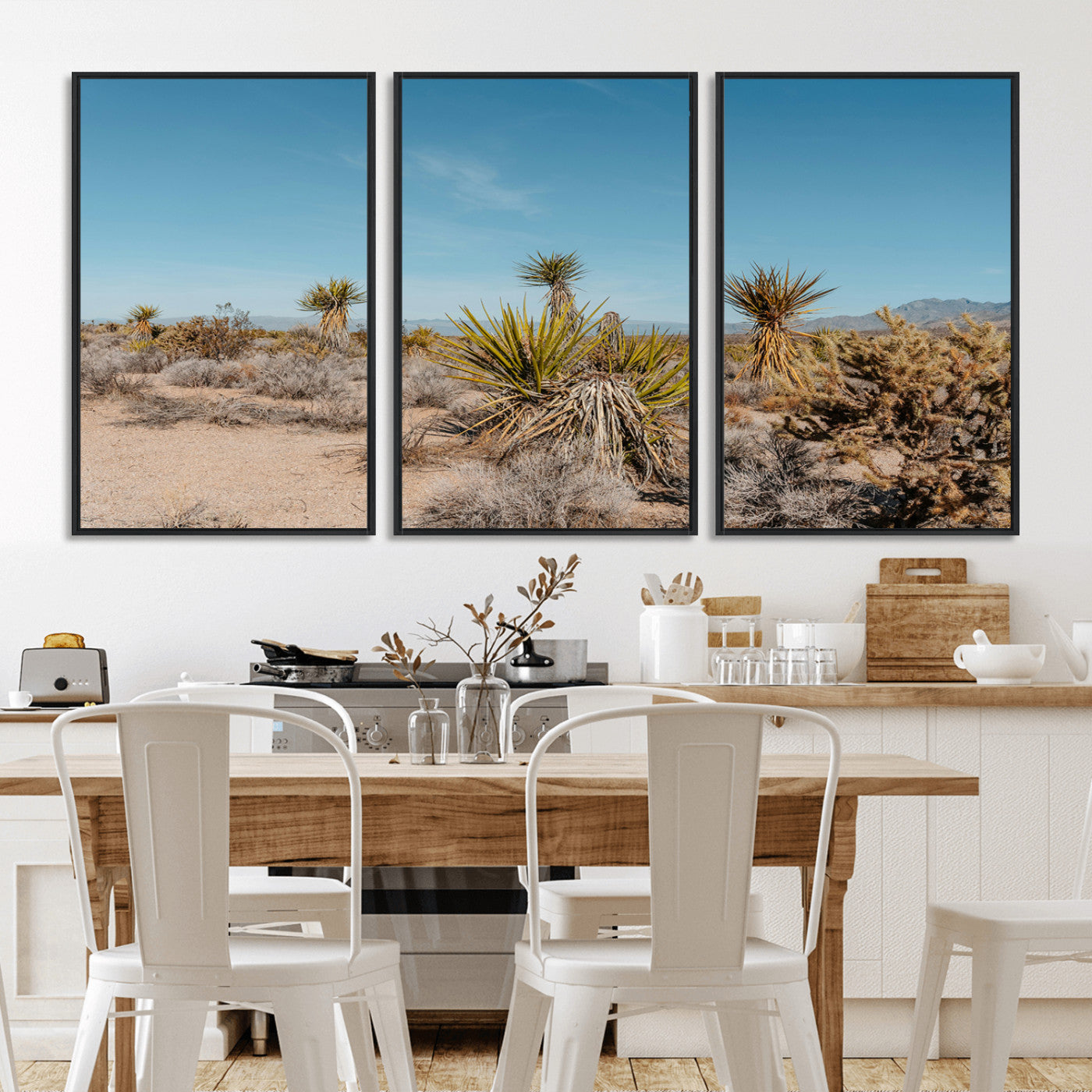 35156165-MGV-CV-36X24-Joshua Tree Wall Art Canvas Print, Framed Desert Landscape Art Picture Print, Warm Earth Tones Perfect Southwestern Minimalist
