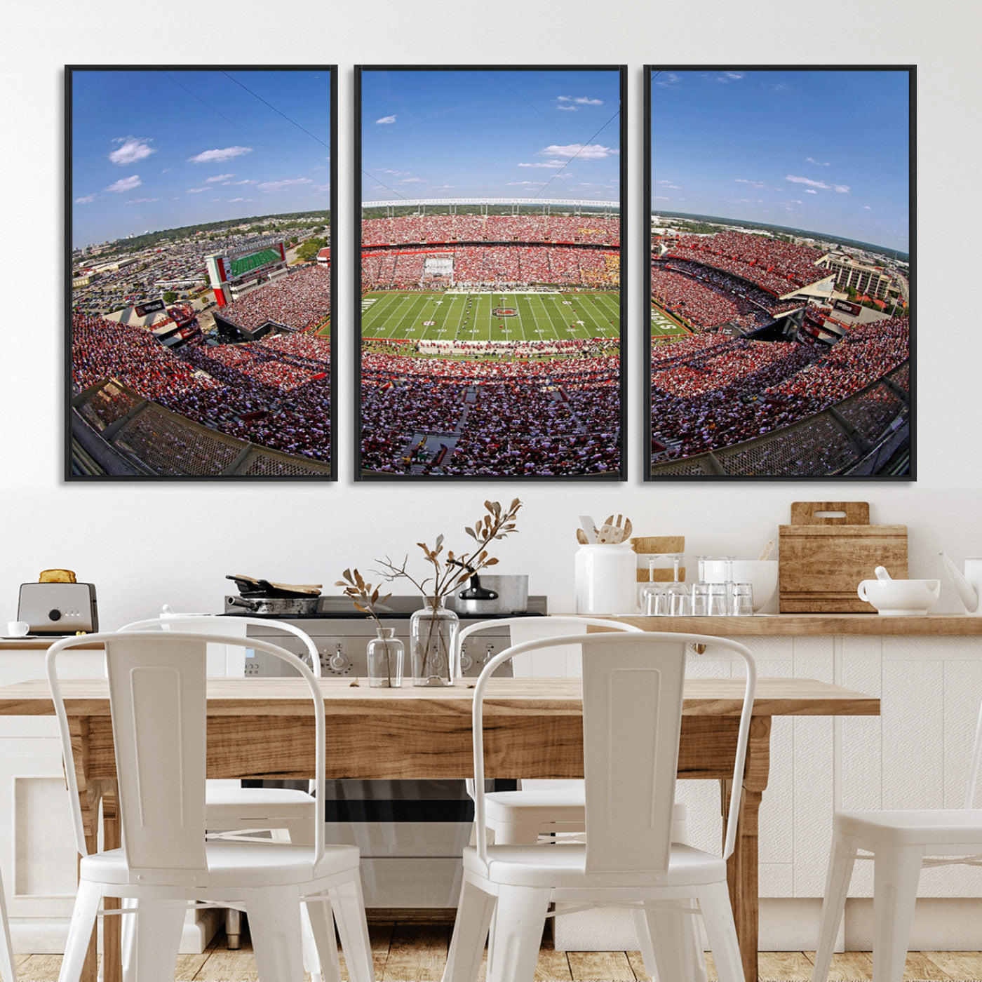 29492070-MGV-CV-36X24-Stadium Wall Art – Panoramic College Football Canvas Print, Game Day Crowd and Field Scene, Sports Photography Decor for Office,