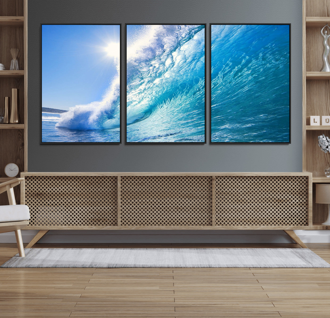 37494-MGV-CV-36X24-Ocean Wave Canvas Art – Stunning Blue Wave Photography, Coastal Wall Decor for Living Room, Bedroom or Office