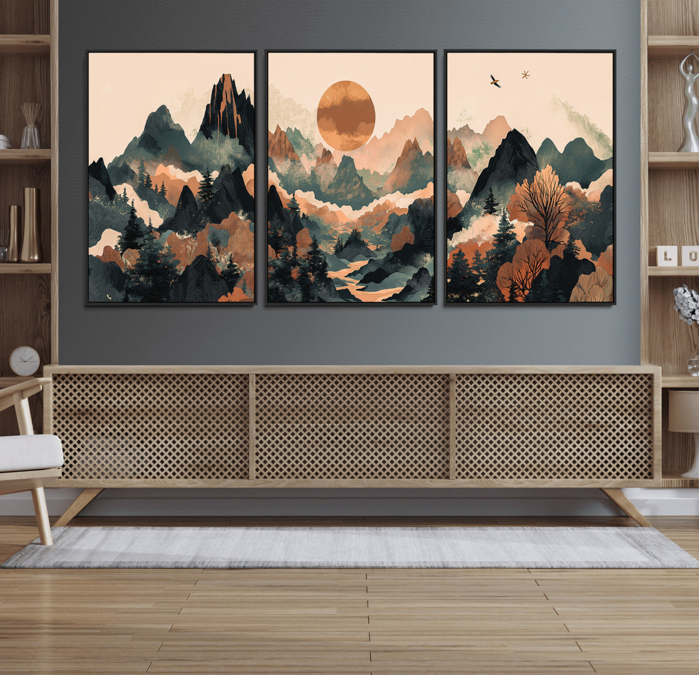 46509506-MGV-CV-36X24-Mountain Wall Art – Sunset Canvas Print, Nature Inspired Artwork, Scenic Wall Decor for Living Room, Bedroom, Office