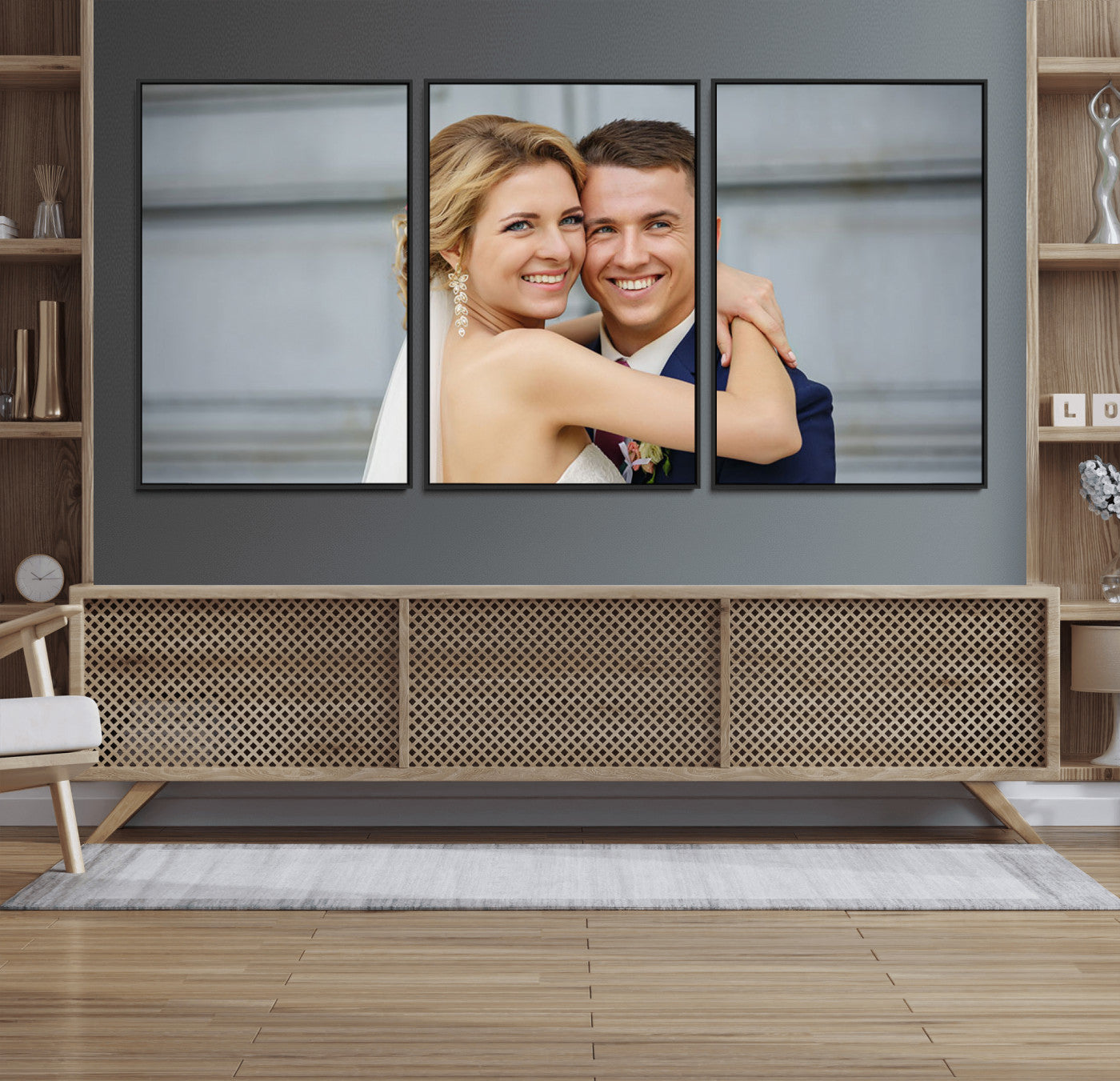 CSTM6030-MGV-FC-60X30-3P_Black-Custom Canvas Wall Art – Personalized Photo Print for Wedding, Anniversary or Gift, Ready to Hang Canvas for Home Decor