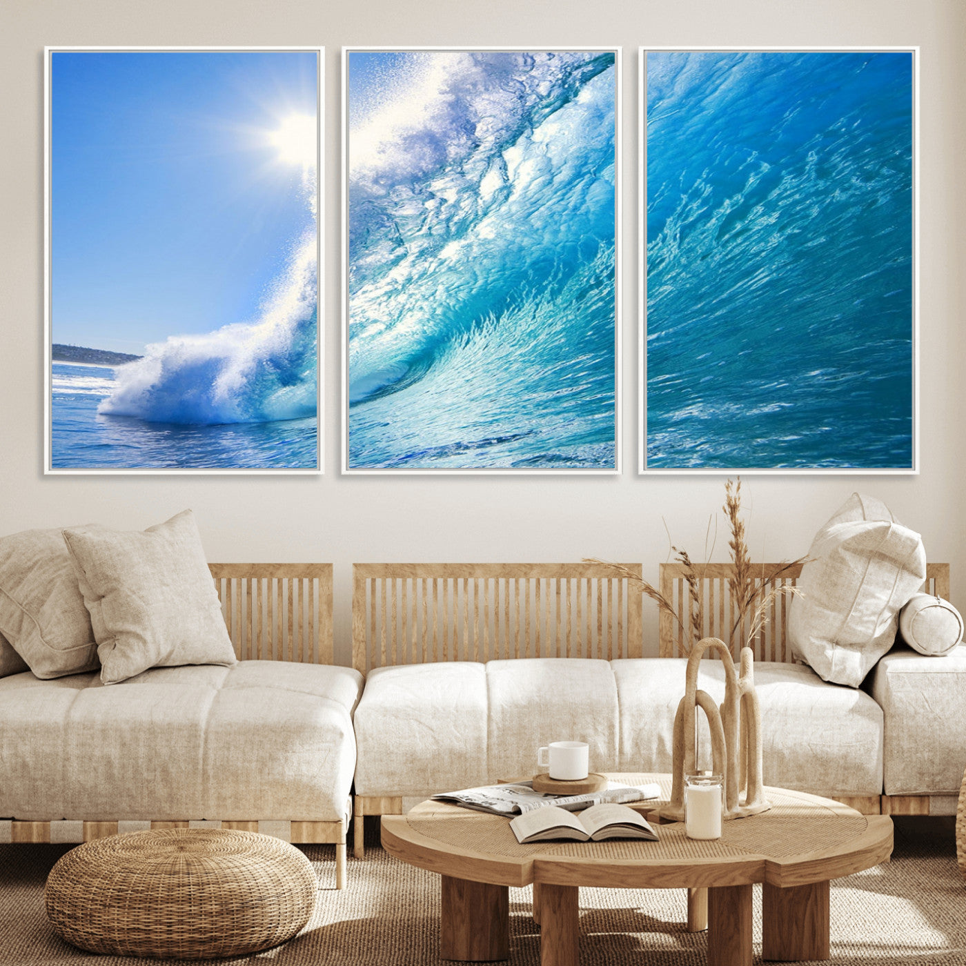 37494-MGV-CV-36X24-Ocean Wave Canvas Art – Stunning Blue Wave Photography, Coastal Wall Decor for Living Room, Bedroom or Office