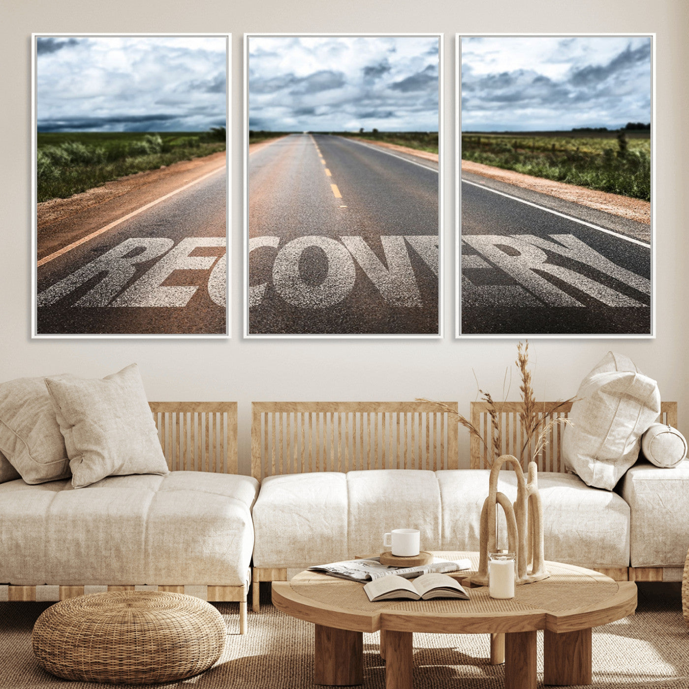 50743-MGV-CV-36X24-Healing Road Wall Art – Motivational Highway Canvas Print, Inspirational Journey Decor for Office, Gym or Living Room