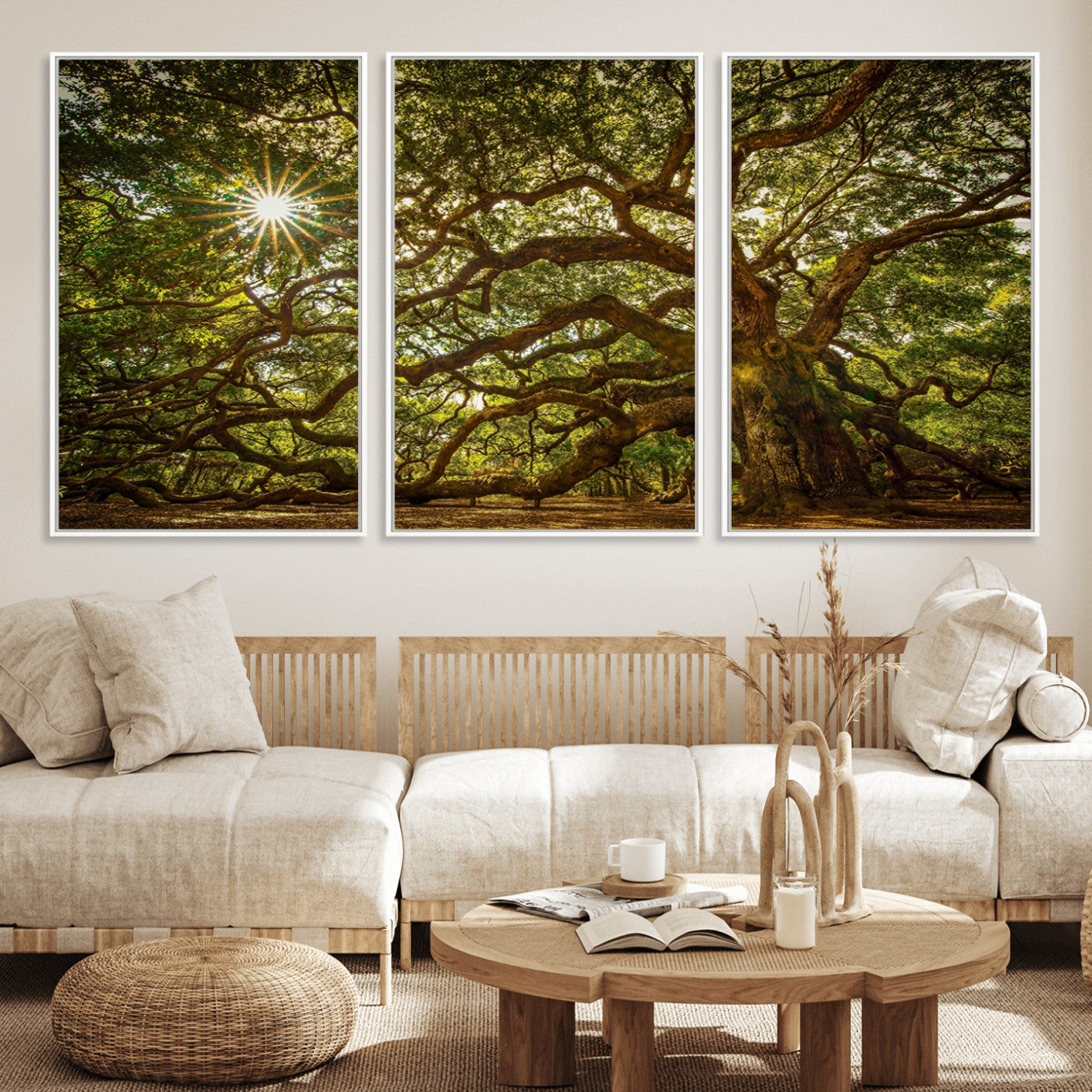 57983-MGV-CV-36X24-Angel Oak Tree Wall Art Canvas Print, Framed Oak Tree Art Picture Print, Angel Oak Perfect Rustic Nature Decor Artwork