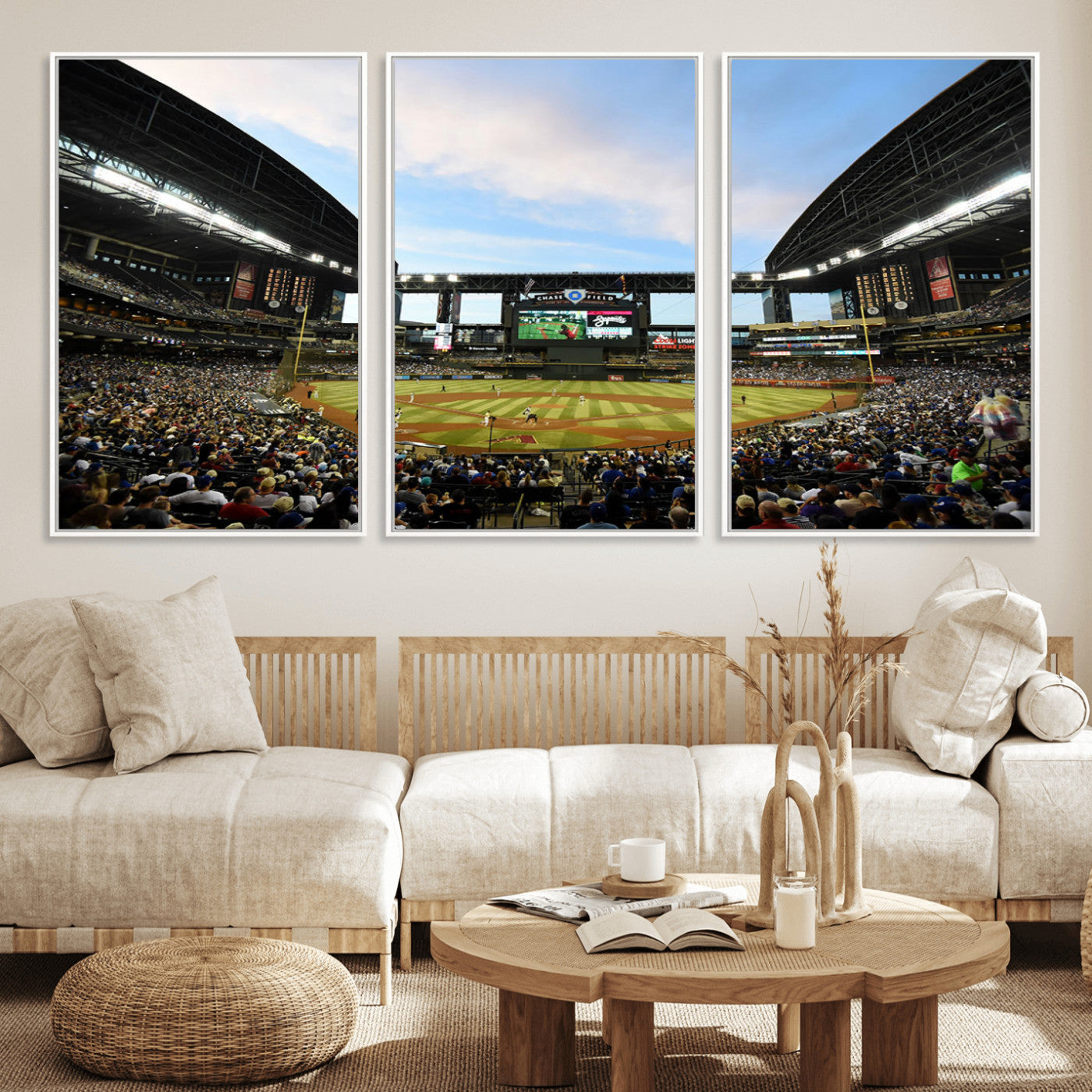92672-MGV-CV-36X24-Chase Field Stadium Wall Art Canvas Print, Framed Arizona Stadium Art Picture Print, Chase Stadium Perfect Sports Room Decor