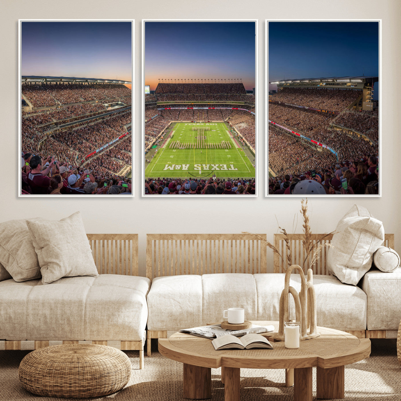 17421-MGV-CV-36X24-Kyle Field Wall Art Canvas Print, Framed Texas Stadium Art Picture Print, Kyle Field Stadium Perfect Sport Room Decor Artwork