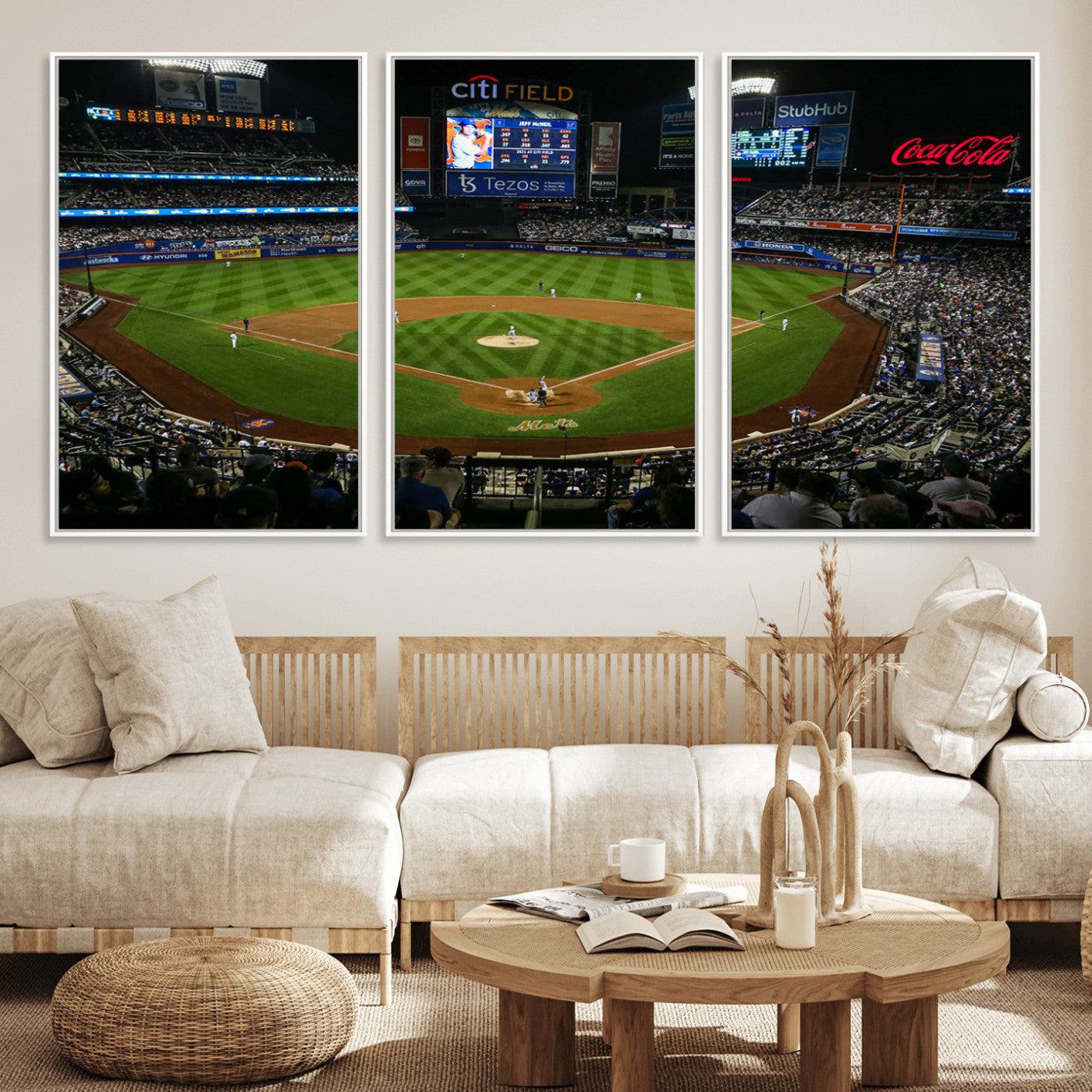 83979-MGV-CV-36X24-RingCentral Coliseum Wall Art Canvas Print, Framed Oakland A's Stadium Art Picture Print, RingCentral Coliseum Field Perfect Sport