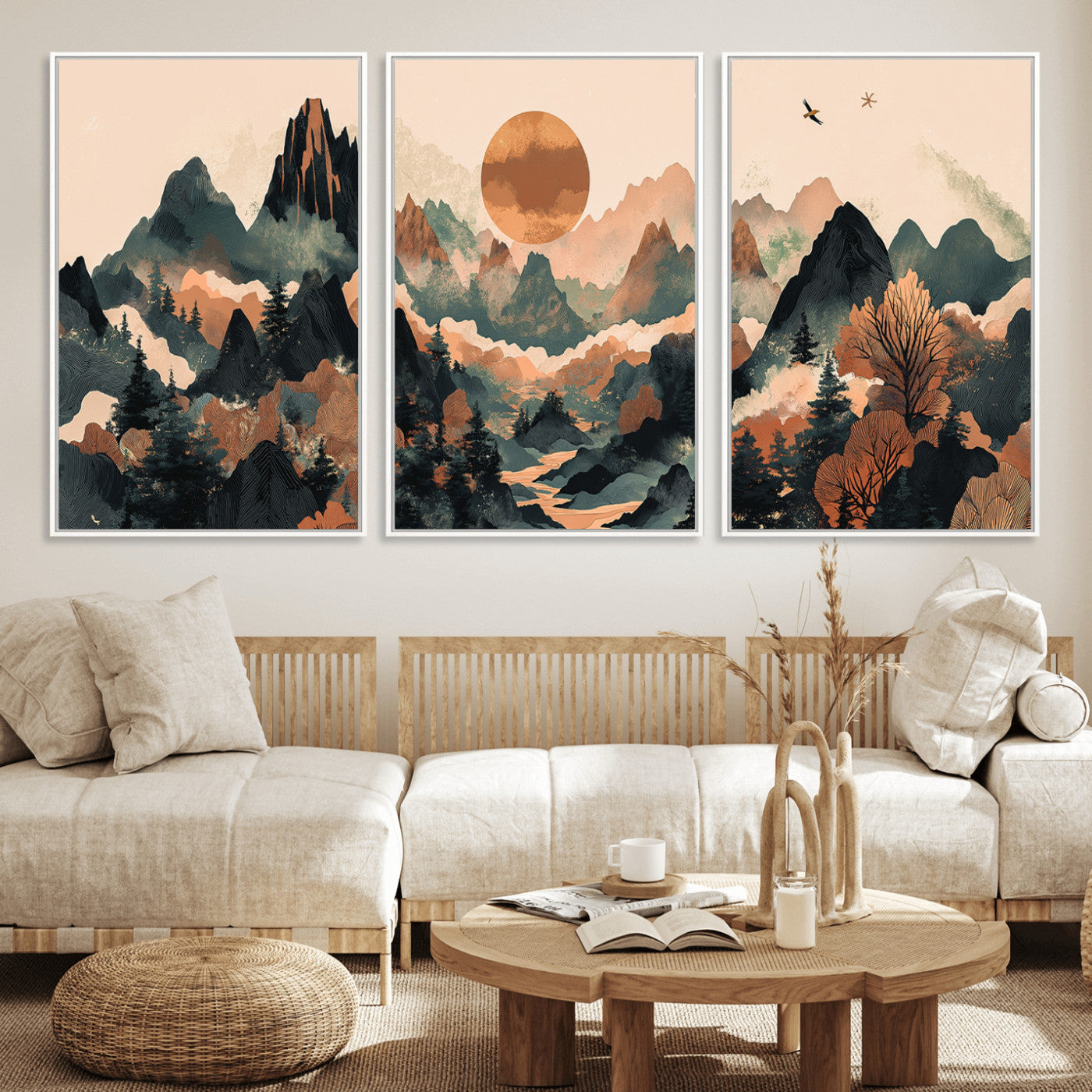 46509506-MGV-CV-36X24-Mountain Wall Art – Sunset Canvas Print, Nature Inspired Artwork, Scenic Wall Decor for Living Room, Bedroom, Office