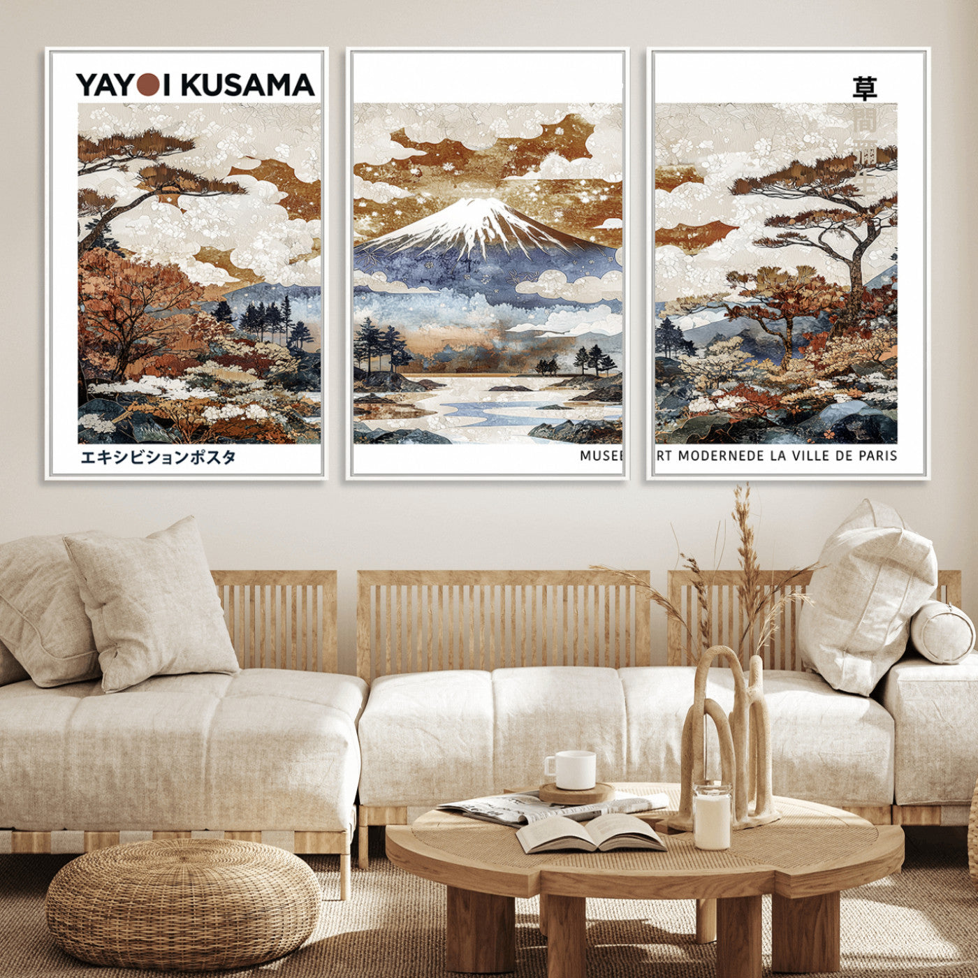 80111817-MGV-CV-36X24-Japanese Landscape Wall Art – Mount Fuji Autumn Canvas Print, Asian Inspired Nature Decor for Living Room, Bedroom, Office or