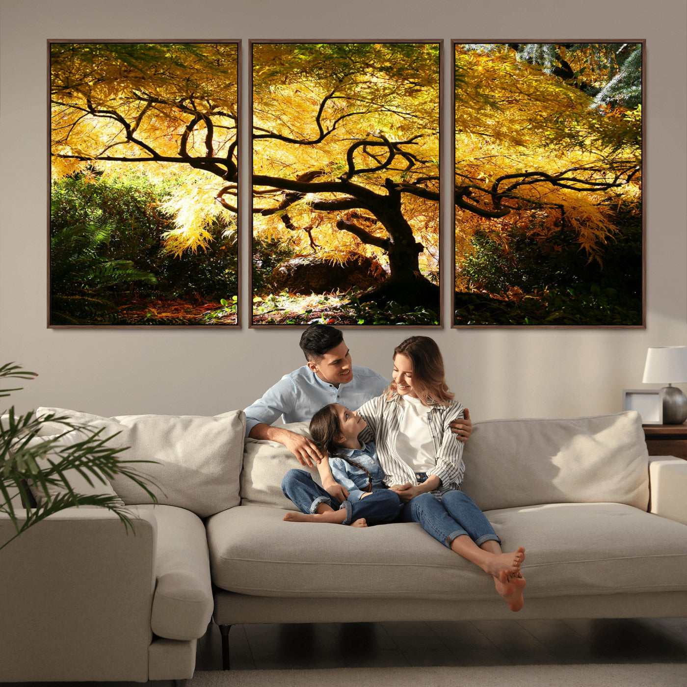 19067-MGV-CV-36X24-Golden Canopy Wall Art – Panoramic Autumn Tree Canvas Print, Warm Seasonal Decor for Living Room, Office or Garden Space