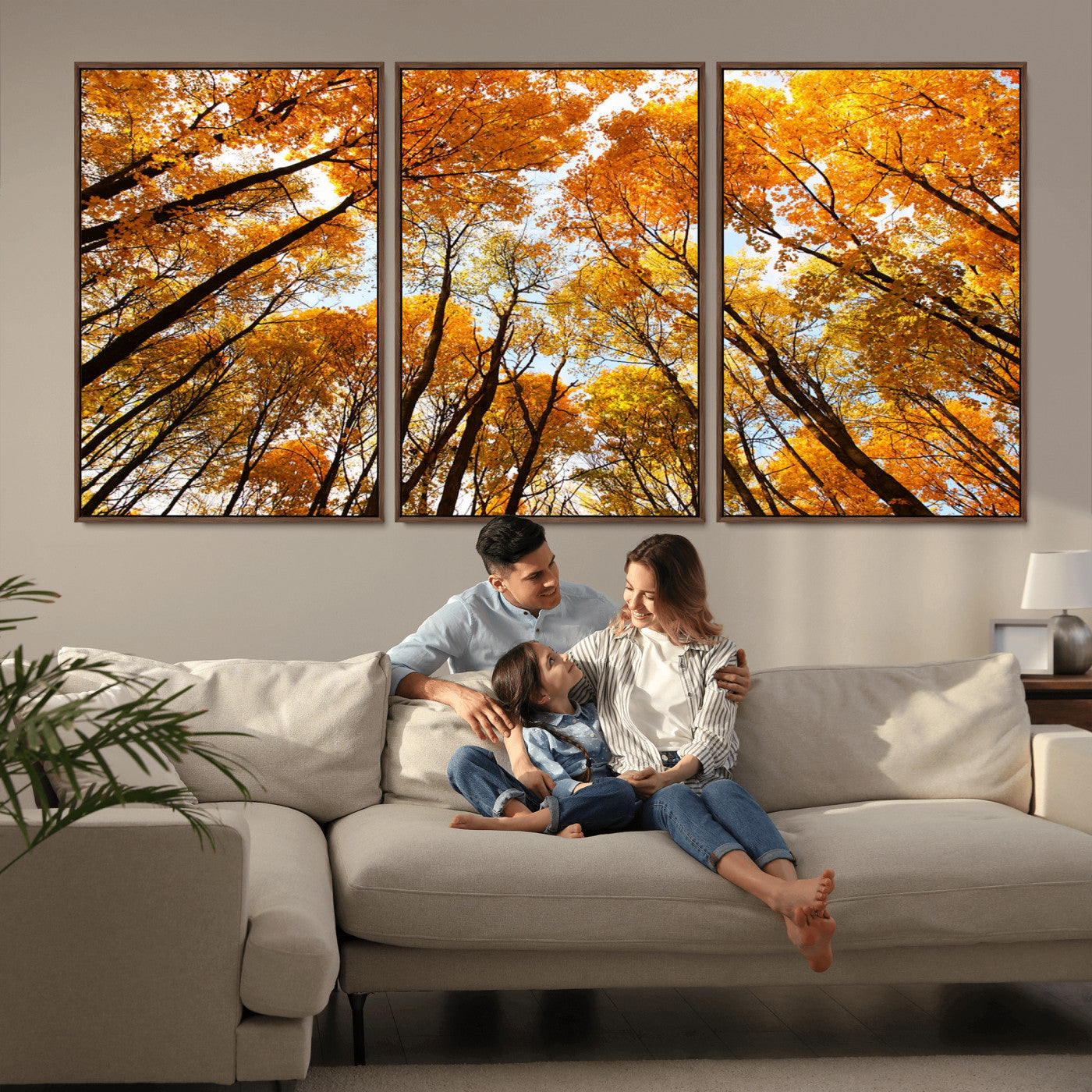 11823-MGV-CV-36X24-Golden Autumn Tree Canopy Wall Art – Stunning Fall Forest Leaves Print, Warm Seasonal Nature Decor for Home, Office or Cabin