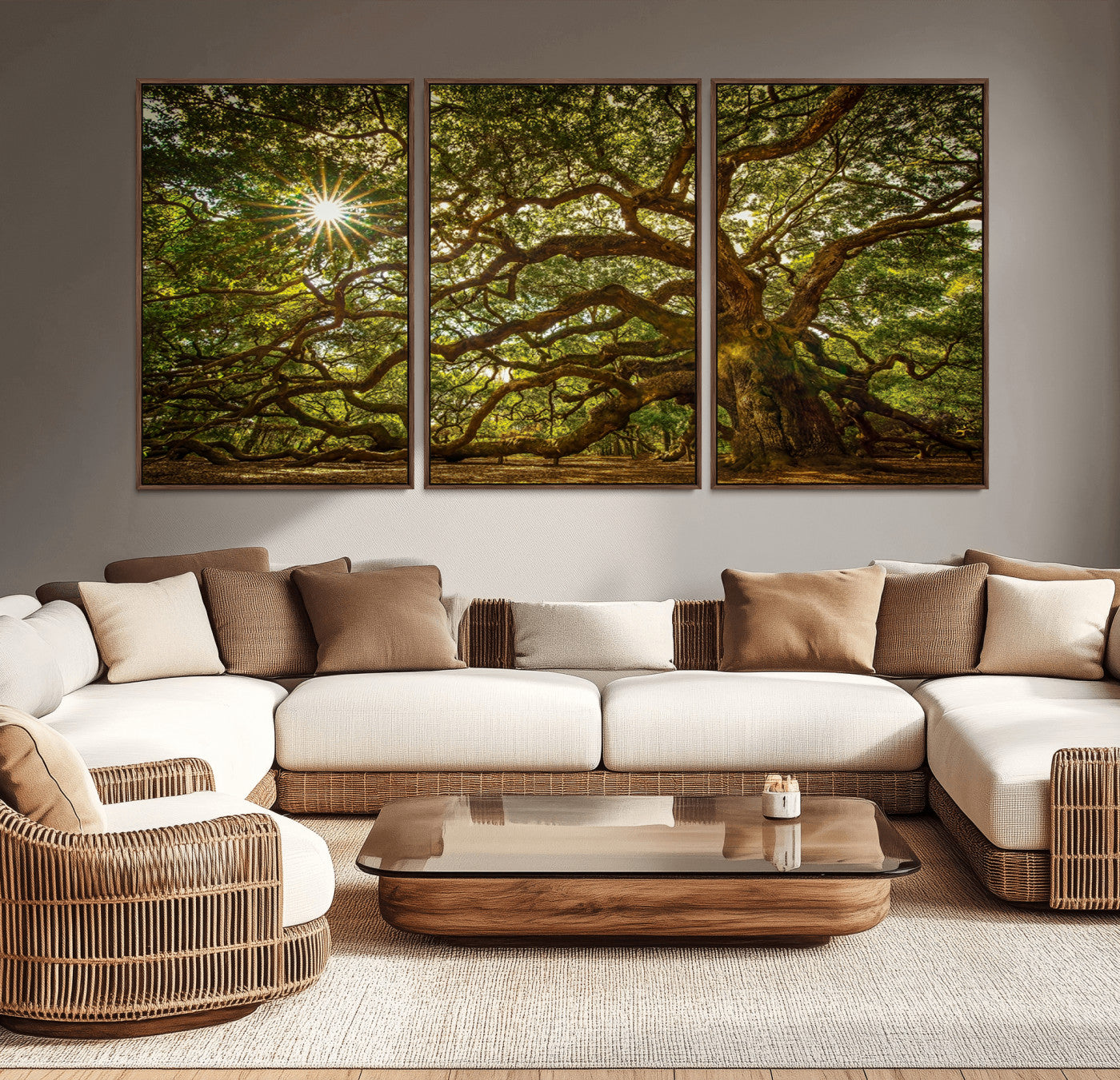 57983-MGV-CV-36X24-Angel Oak Tree Wall Art Canvas Print, Framed Oak Tree Art Picture Print, Angel Oak Perfect Rustic Nature Decor Artwork