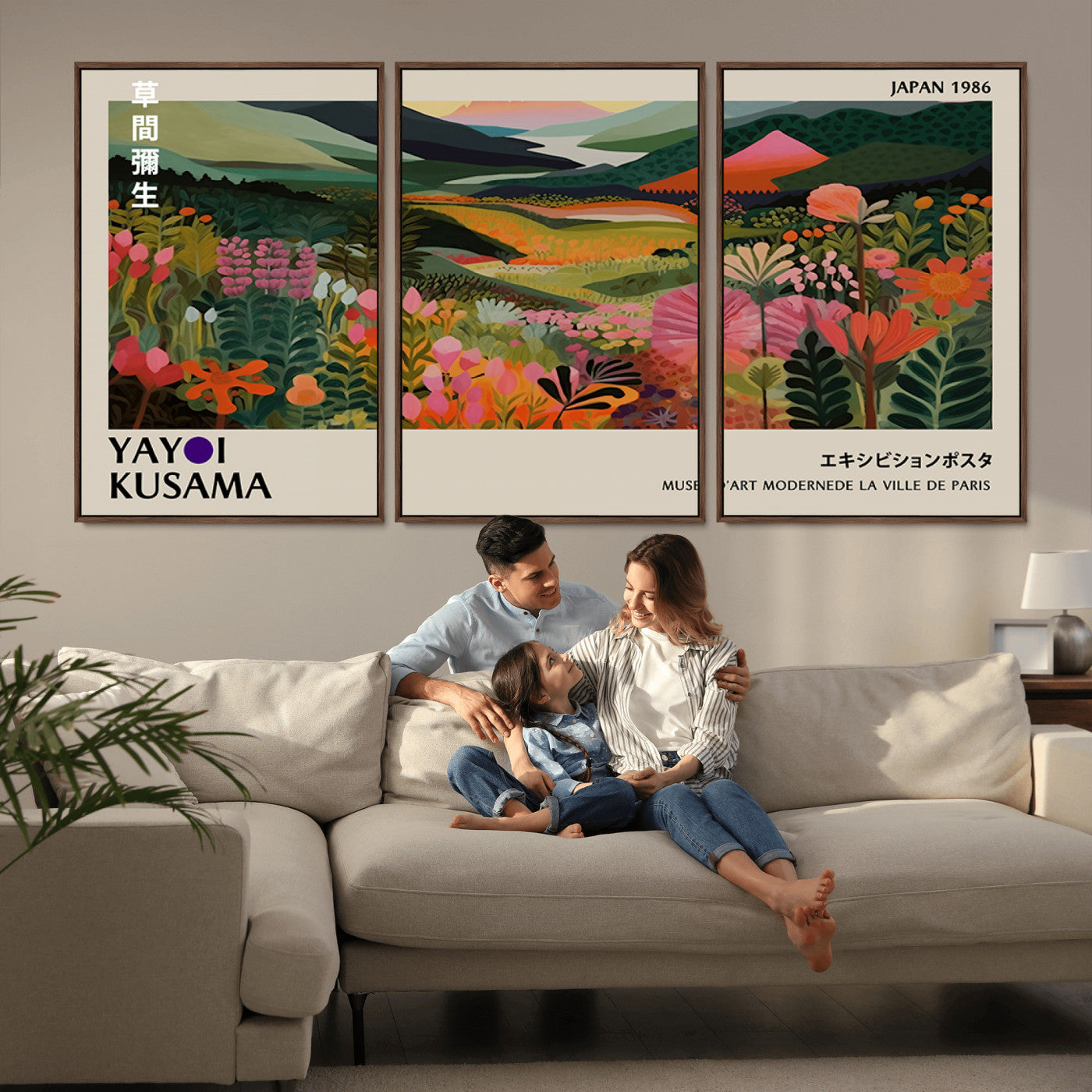 75719-MGV-CV-36X24-Botanical Mountain Valley Wall Art – Panoramic Nature Canvas Print, Vibrant Floral Field Artwork for Living Room, Bedroom, Office,