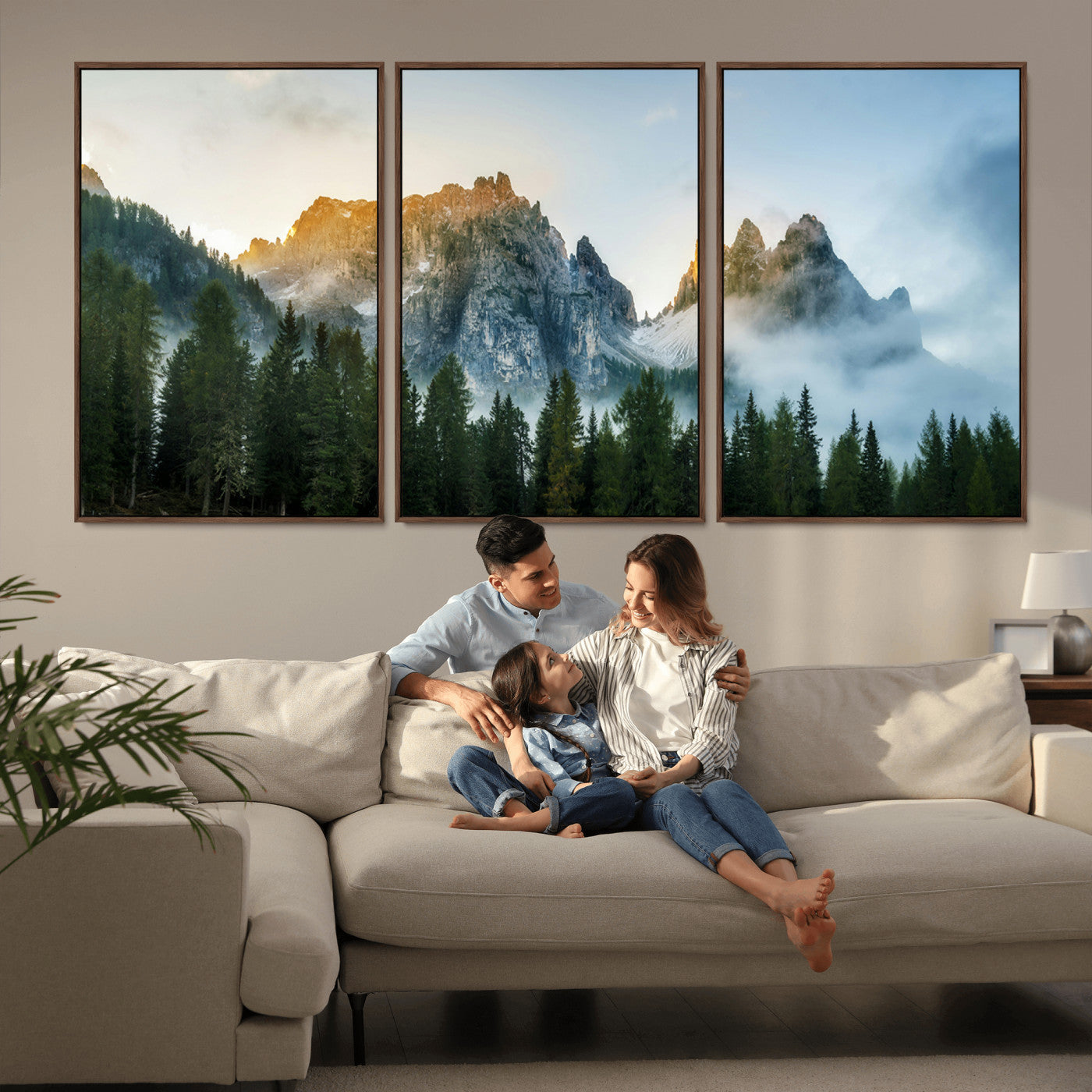 21145440-MGV-CV-36X24-Wilderness Wall Art Wall Art Canvas Print, Framed Nature Landscape Decor Art Picture Print, Misty Forest Photography Perfect