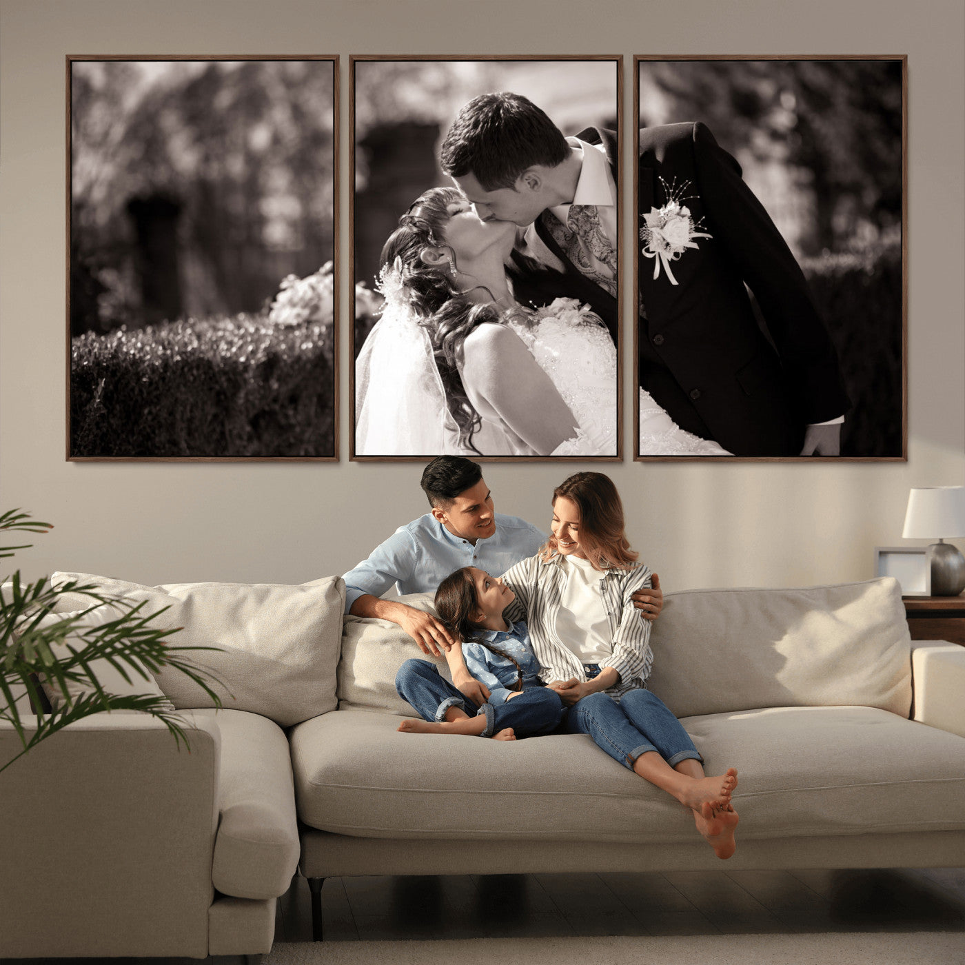 CSTM6030-MGV-CV-36X24-Custom Wedding Photo Print - Custom Wall Art Picture Print, Create Your Own Photo Canvas Print