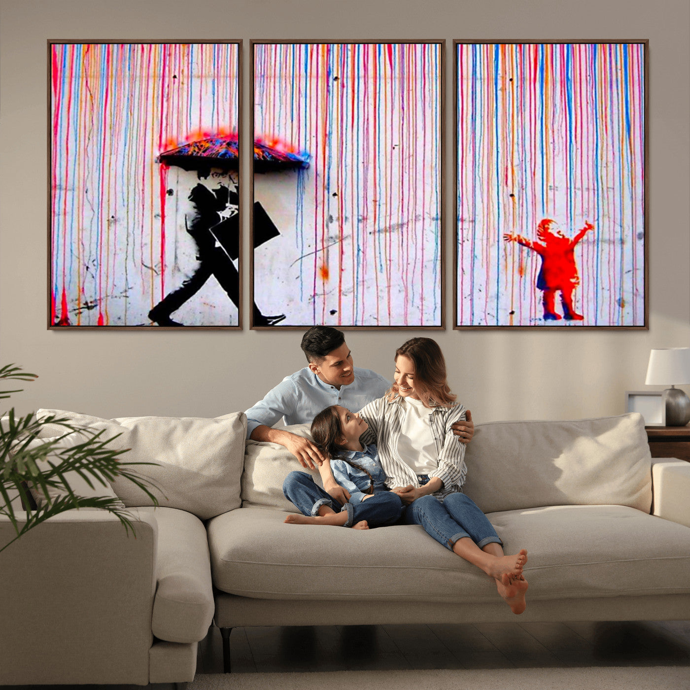 69505-MGV-CV-36X24-Graffiti Girl Wall Art Canvas Print, Framed Urban Contrast Art Picture Print, Vibrant Graffiti Perfect Urban Pop Decor Artwork