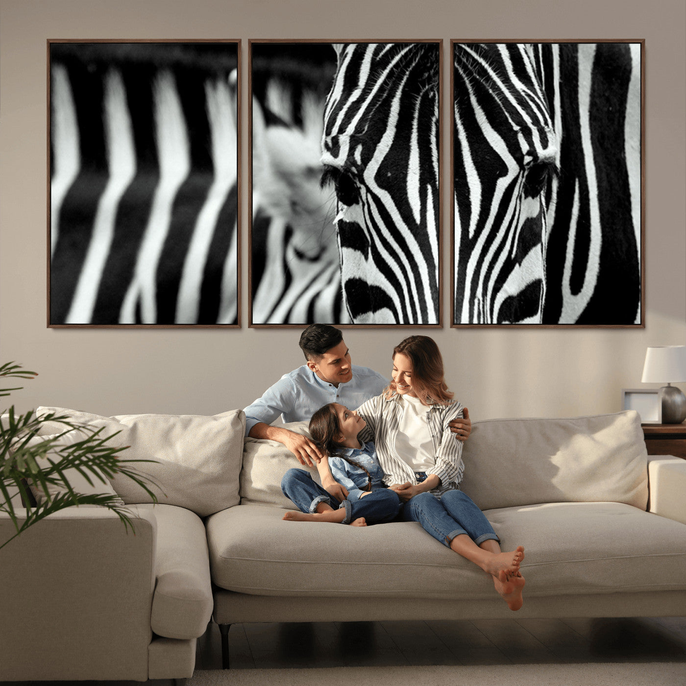 43631-MGV-CV-36X24-Black and White Zebra Wall Art – Modern Animal Print Canvas Artwork for Living Room, Bedroom, or Office Decor