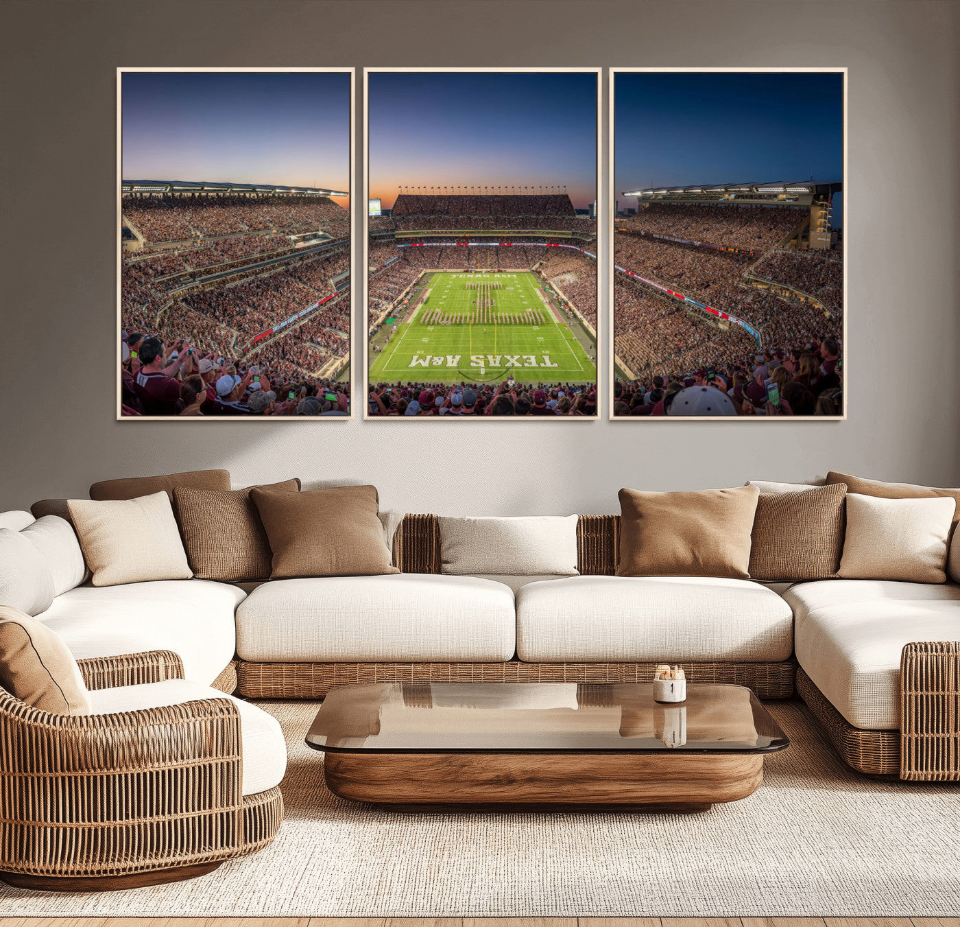 17421-MGV-CV-36X24-Kyle Field Wall Art Canvas Print, Framed Texas Stadium Art Picture Print, Kyle Field Stadium Perfect Sport Room Decor Artwork