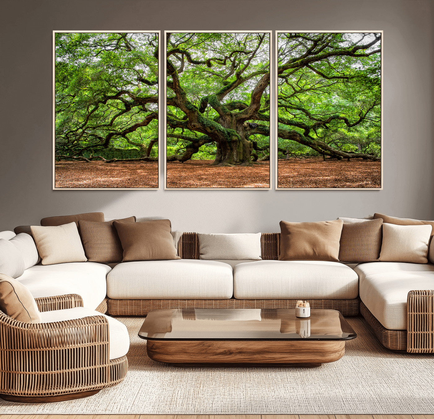 51255351-MGV-CV-36X24-Ancient Tree Wall Art – Majestic Oak Canvas Print, Large Nature Photography, Sacred Forest Landscape Wall Décor, Wisdom Tree