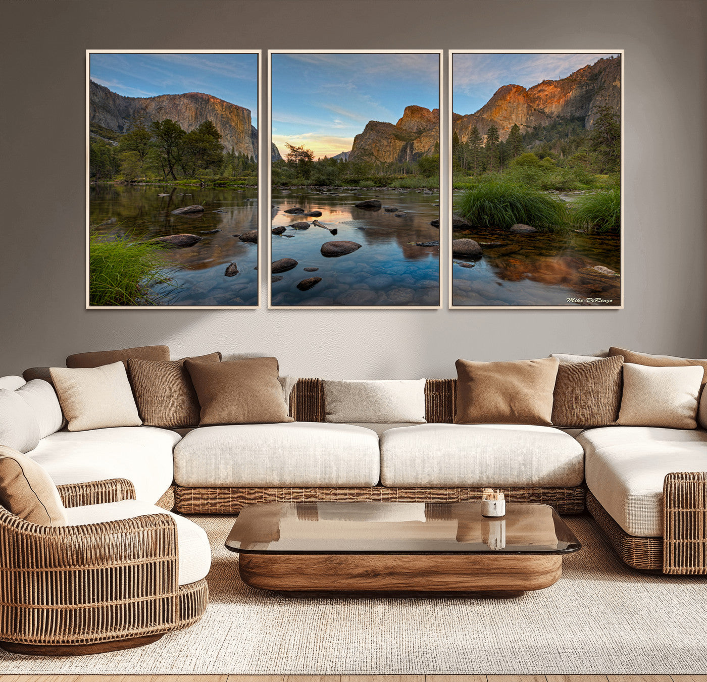 55893831-MGV-CV-36X24-Yosemite Valley Wall Art Canvas Print, Framed El Capitan Art Picture Print, Sierra Landspace Perfect Rustic Nature Decor Artwork