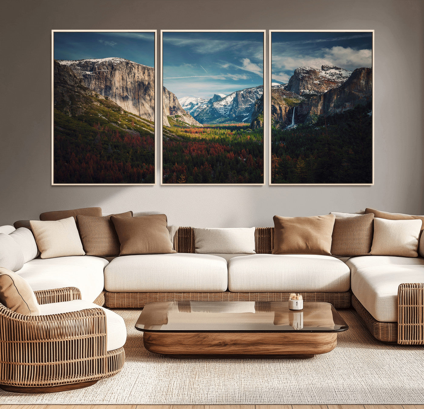 15244033-MGV-CV-36X24-Yosemite National Wall Art Canvas Print, Framed Mountain Landscape Art Picture Print, El Capitan Perfect Rustic Farmhouse Decor