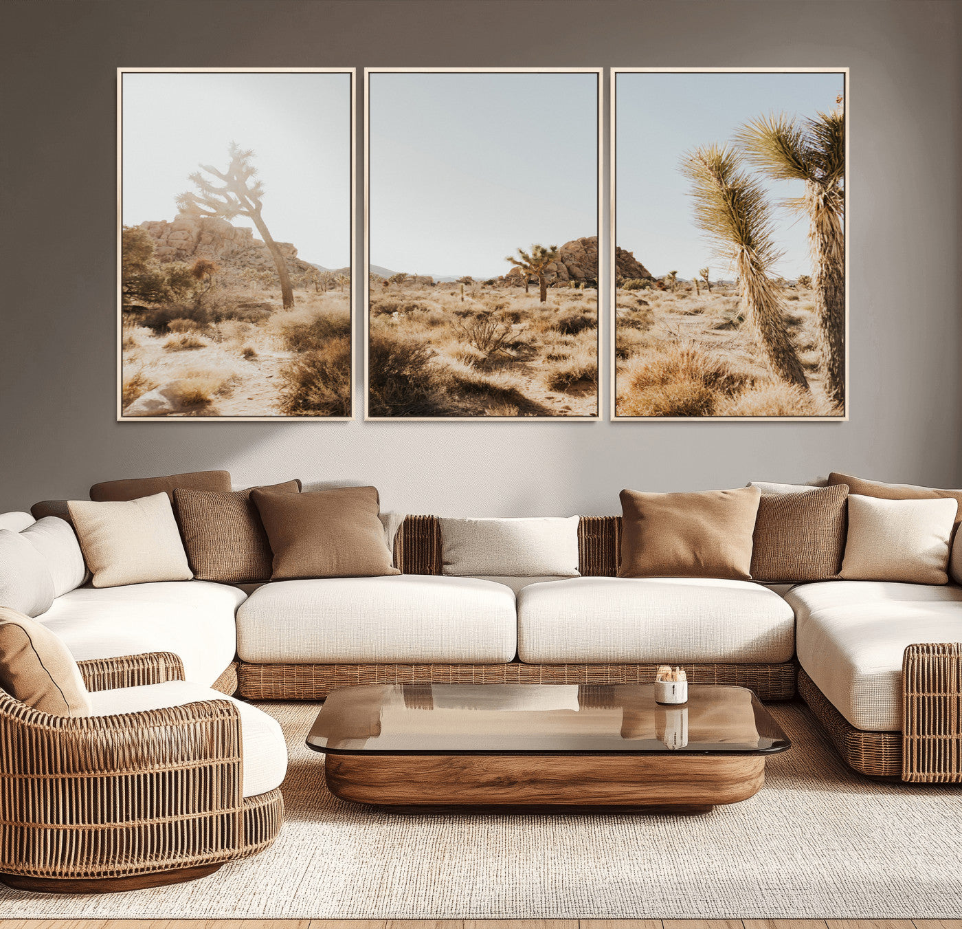 62783269-MGV-CV-36X24-Joshua Tree Wall Art – Desert Landscape Photography Canvas Print, Southwest Nature Artwork Rustic Home Decor for Living Room,