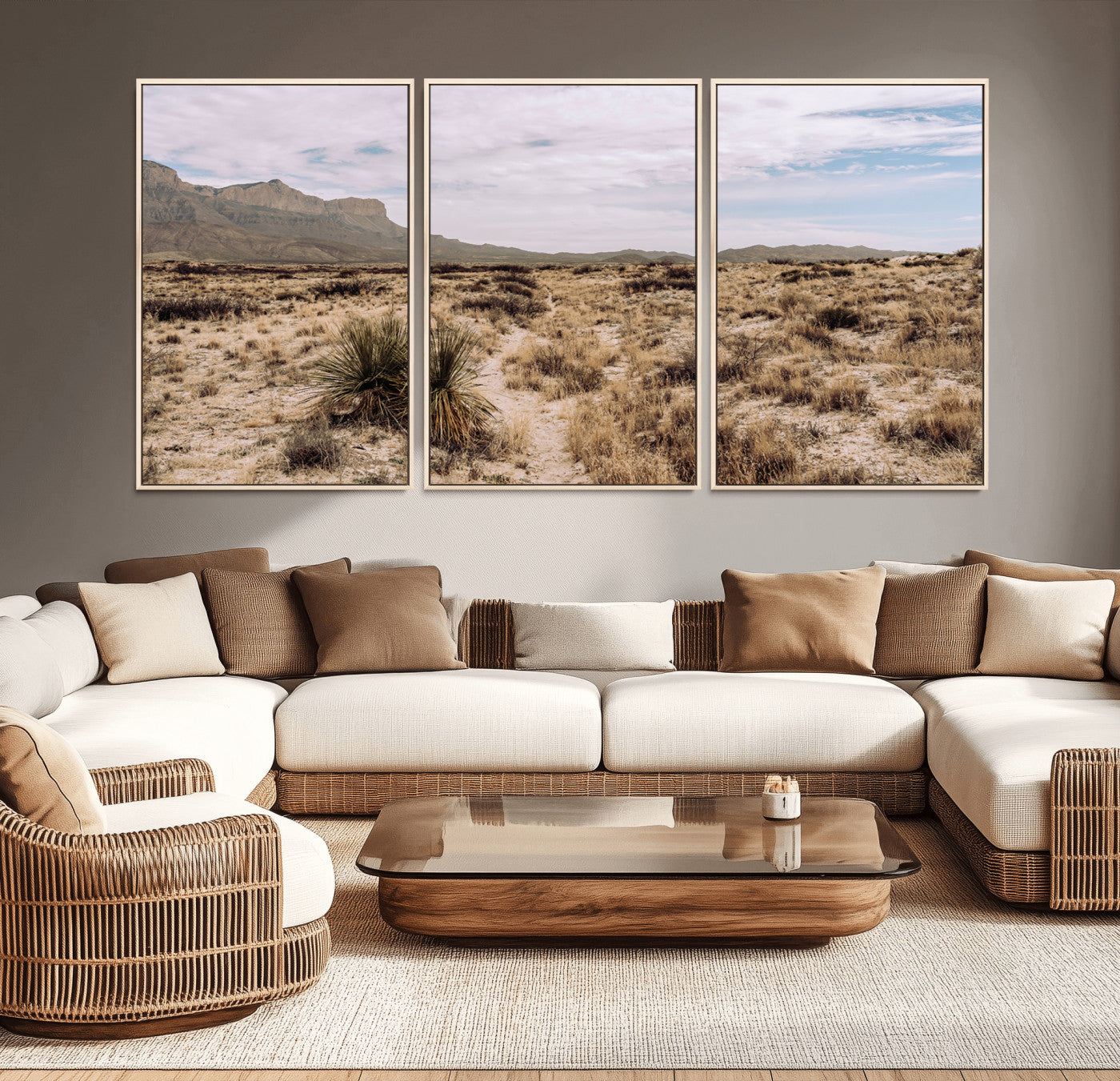 20681831-MGV-CV-36X24-Desert Landscape Wall Art – Southwestern Mountain Canvas Print, Rustic Western Nature Photography Decor for Living Room, Office,