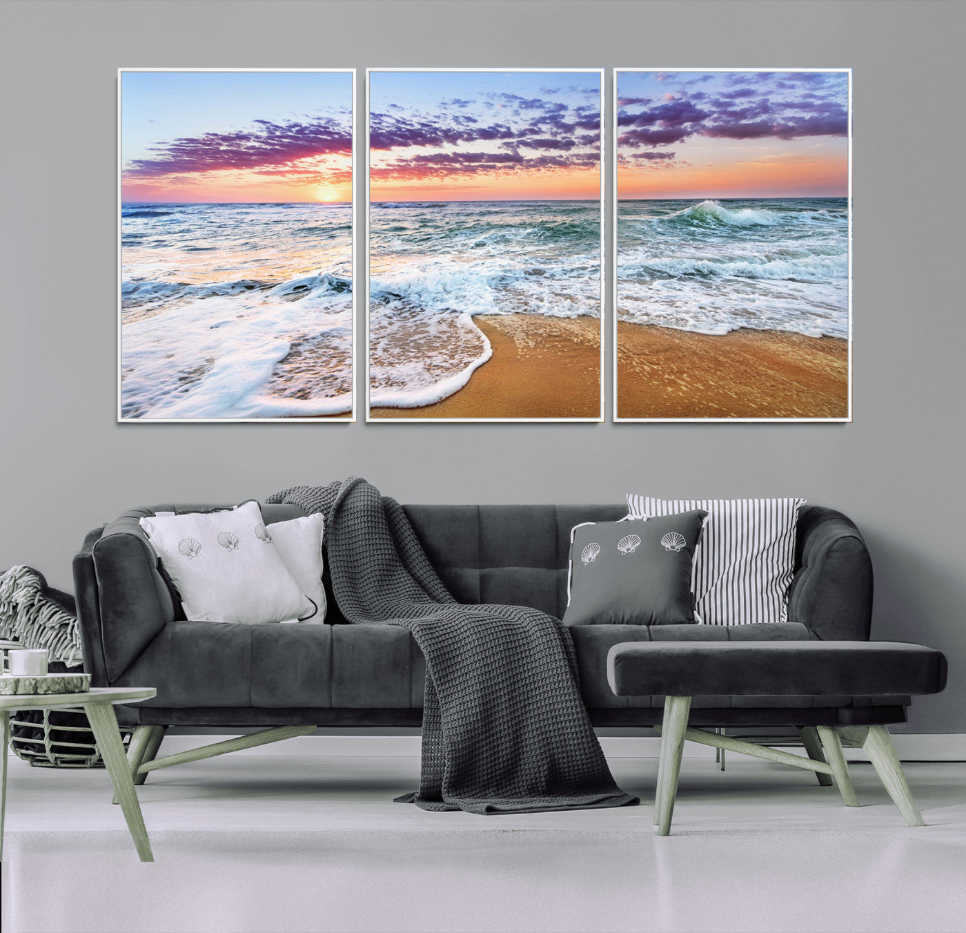 53006-MGV-CV-36X24-Ocean Beach Sunset Wall Art – Vibrant Seascape Canvas Print, Coastal Home Decor for Living Room, Bedroom, Office or Beach House