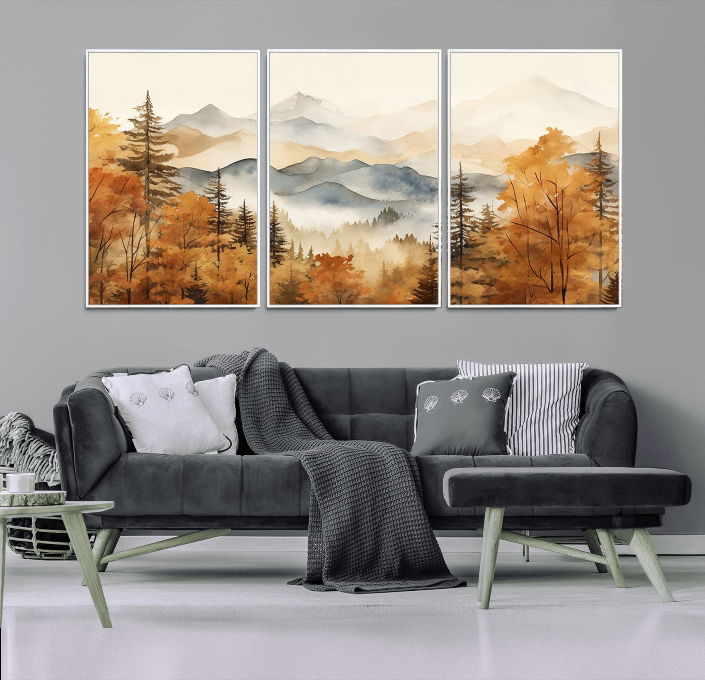 72950-MGV-CV-36X24-Autumn Mountain Forest Wall Art – Golden Fall Landscape Canvas Print, Nature-Inspired Home Decor for Living Room, Bedroom or