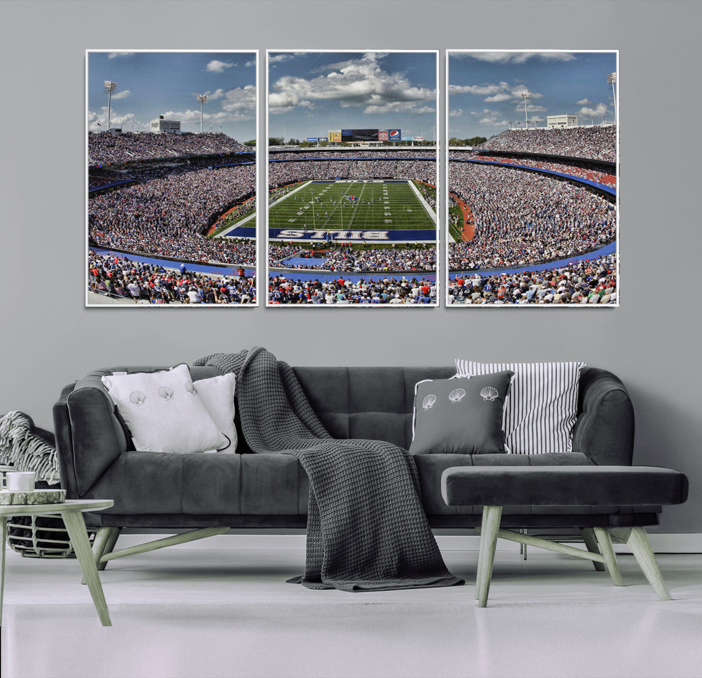 76491-MGV-FC-60X30-3P_White-Buffalo Bills Stadium Wall Art Canvas Print, Framed Bills Stadium Art Picture Print, Highmark Stadium Perfect Sport Room Decor