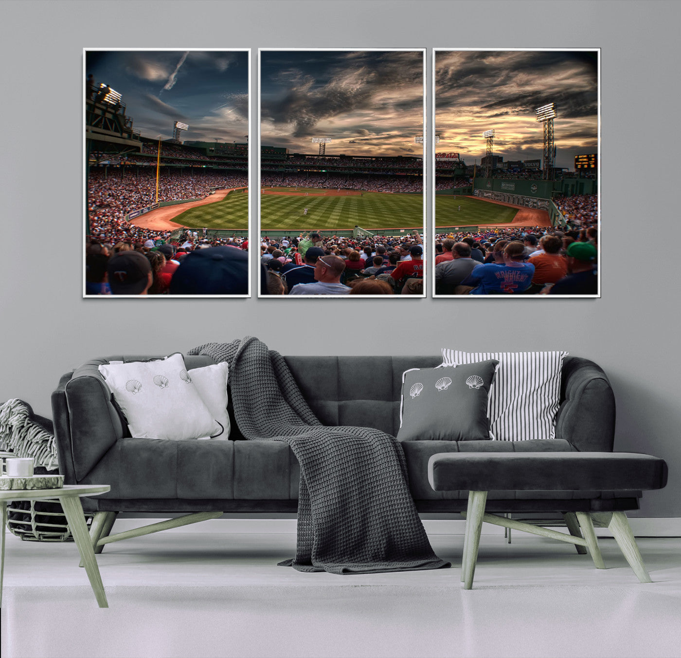 53432-MGV-CV-36X24-Fenway Park Stadium Wall Art Canvas Print, Framed Boston Baseball Stadium Art Picture Print, Massachusetts Fenway Park Perfect