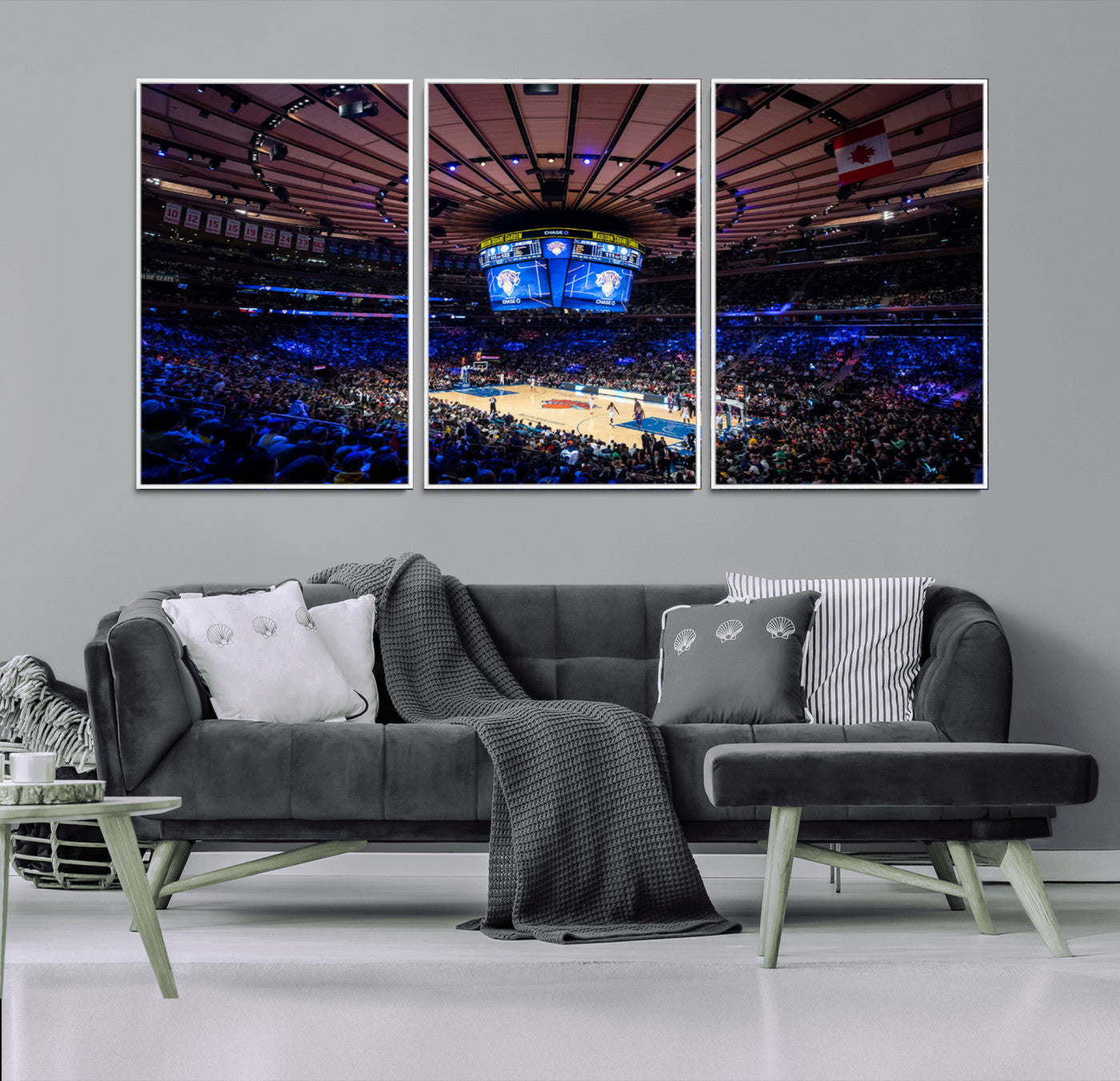 20491-MGV-FC-60X30-3P_White-Madison Square Garden Wall Art Canvas Print, Framed New York Stadium Art Picture Print, MSG Stadium Perfect Sport Room Decor