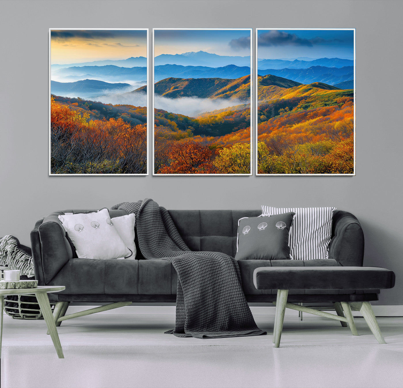 86772247-MGV-CV-36X24-Autumn Mountains Wall Art Canvas Print, Framed Fall Foliage Art Picture Print, Vibrant Hills Perfect Vibrant Nature Decor Artwork