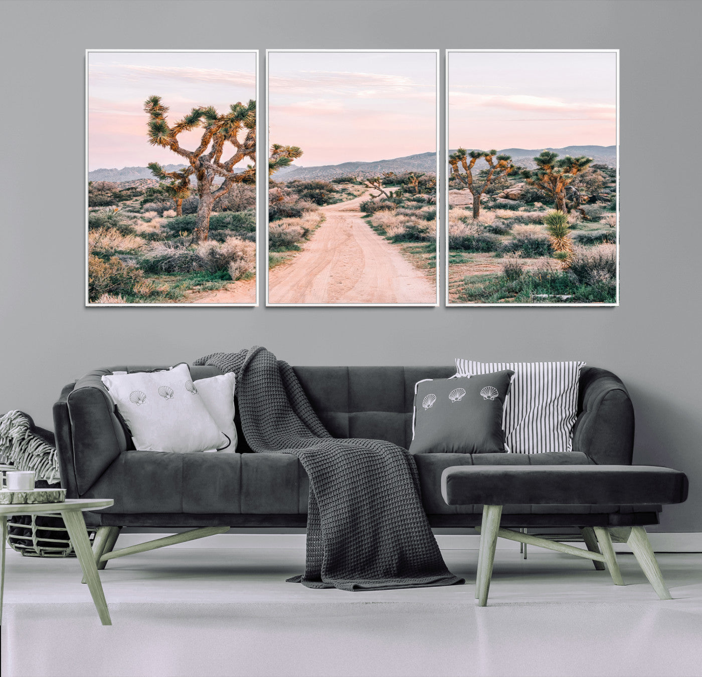 12540952-MGV-CV-36X24-Joshua Tree Park Wall Art Canvas Print, Framed Desert Road Art Picture Print, Sunset Drive Perfect Southwestern Boho Decor Artwork