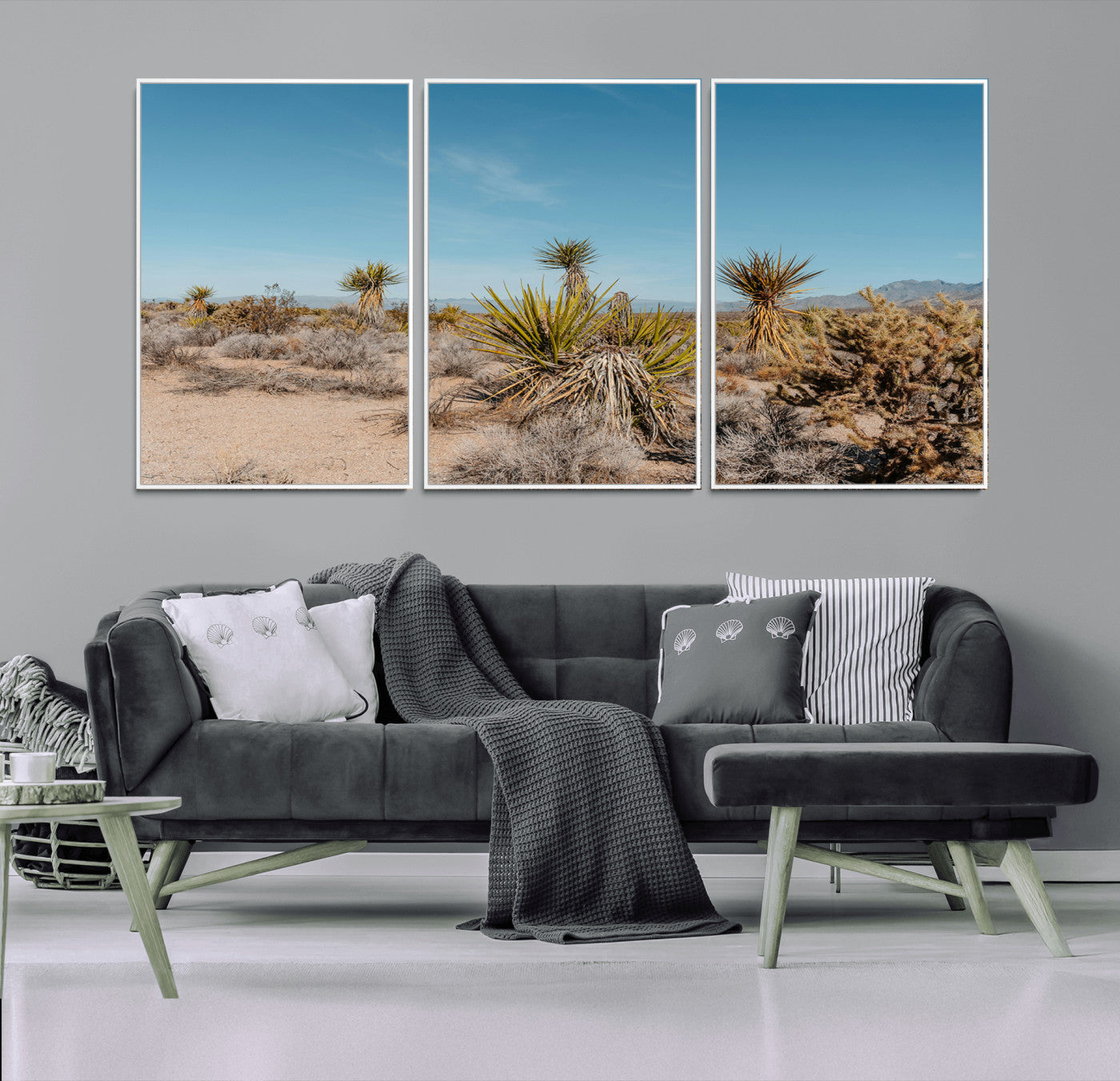 35156165-MGV-CV-36X24-Joshua Tree Wall Art Canvas Print, Framed Desert Landscape Art Picture Print, Warm Earth Tones Perfect Southwestern Minimalist