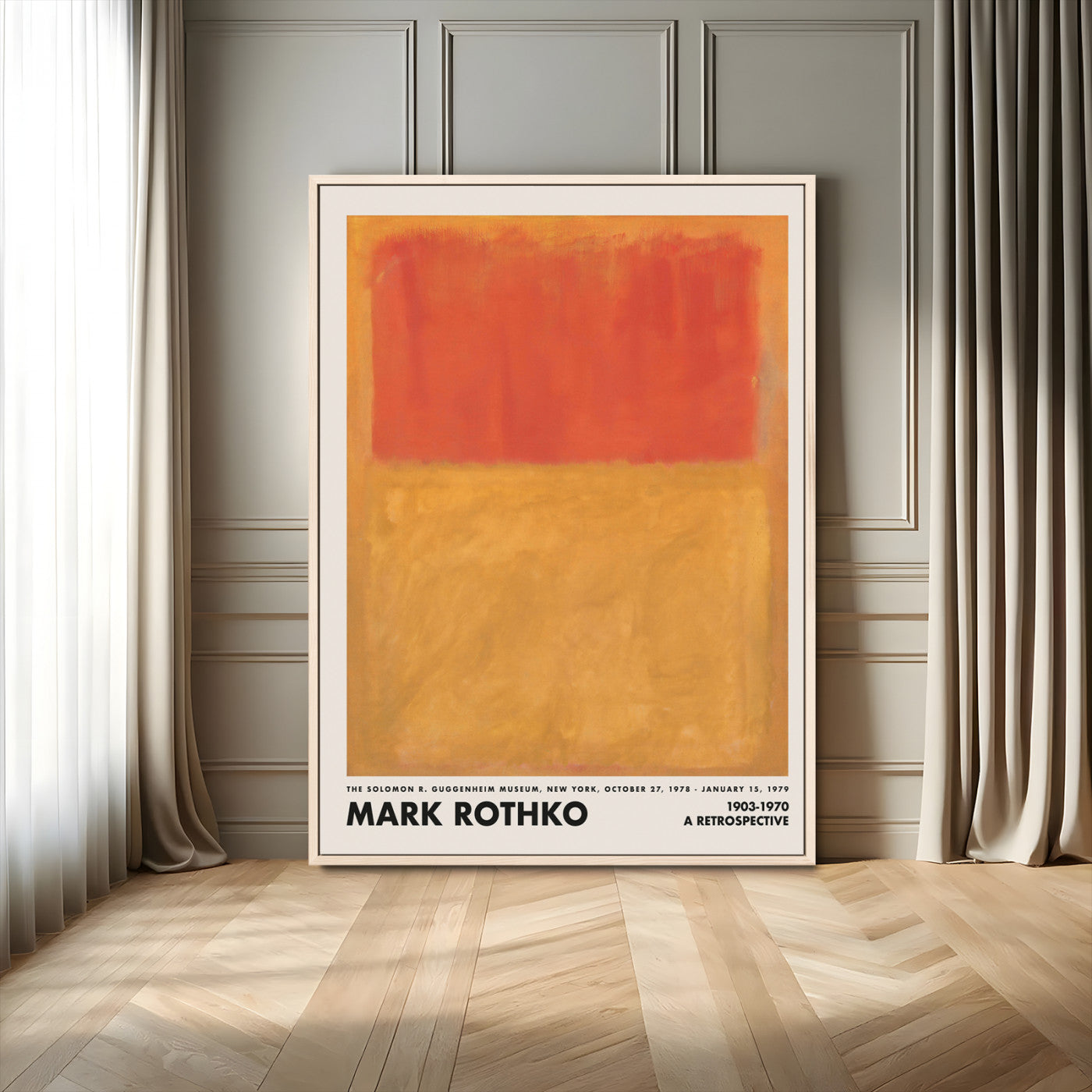 30566-MGV-FC-24X36_Natural-Mark Rothko Abstract Wall Art – Red and Orange Color Field Canvas Print and Modern Minimalist Painting Poster for Living Room,