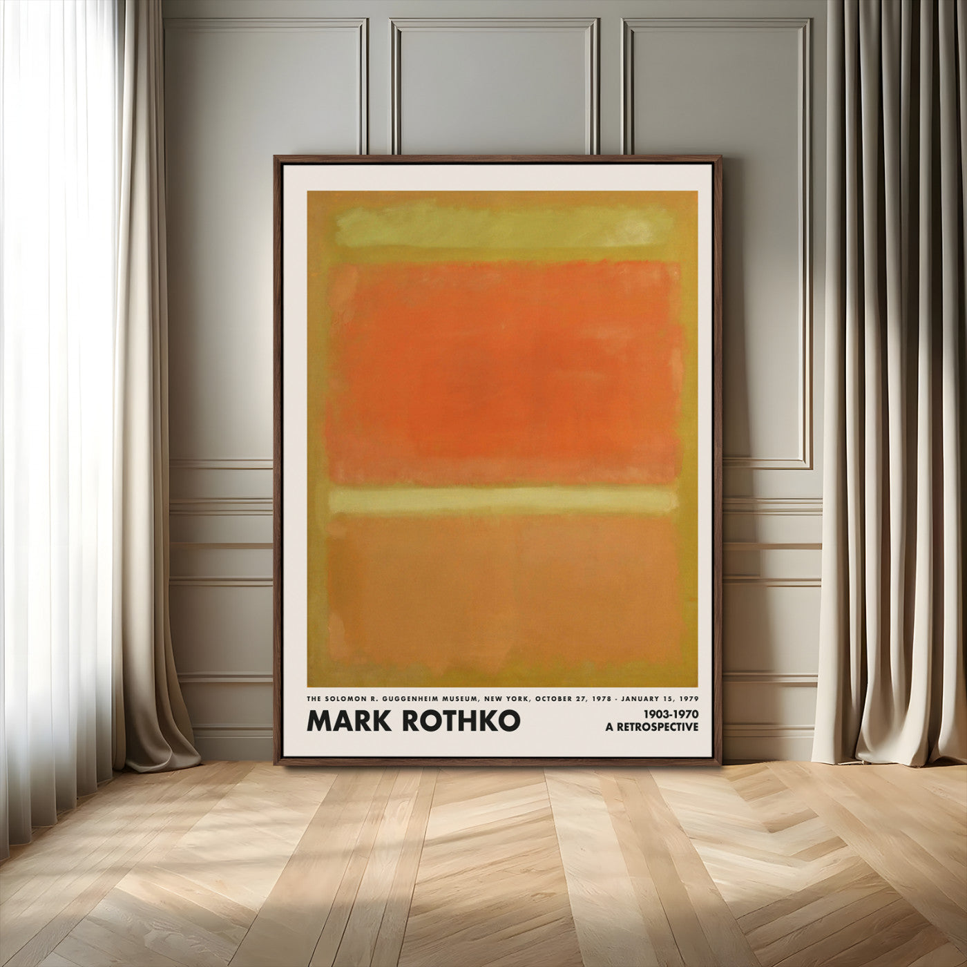 34842-MGV-FC-24X36_Walnut-Mark Rothko Abstract Wall Art – Color Field Canvas Print, Modern Minimalist Home Decor for Living Room, Office, Bedroom, or Art