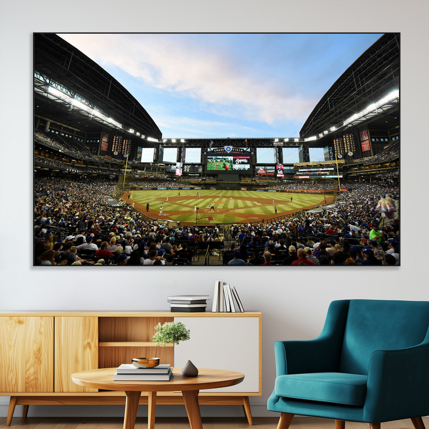 92672-SEG-FC-51X34_Oversize-Chase Field Stadium Wall Art Canvas Print, Framed Arizona Stadium Art Picture Print, Chase Stadium Perfect Sports Room Decor