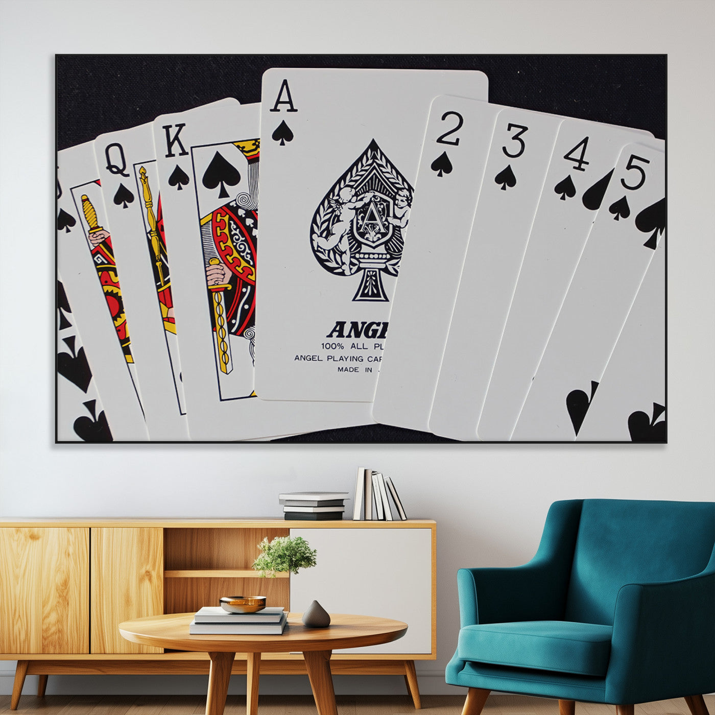 56787-SEG-FC-51X34_Oversize-Playing Cards – Classic Poker Deck with Spades, Standard Size Durable Casino Quality Card Set for Magic Tricks, Blackjack, Bridge,