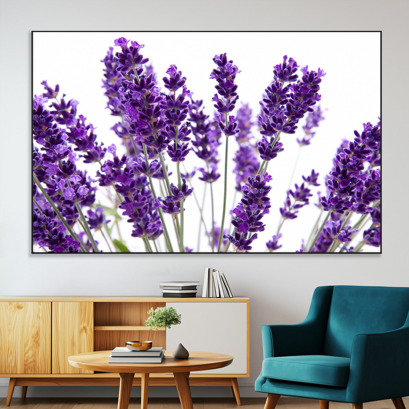 84456-MGV-CV-36X24-Lavender Wall Art – Botanical Canvas Print Featuring Purple Floral Stems, Fresh Nature Inspired Artwork for Living Room, Bedroom,