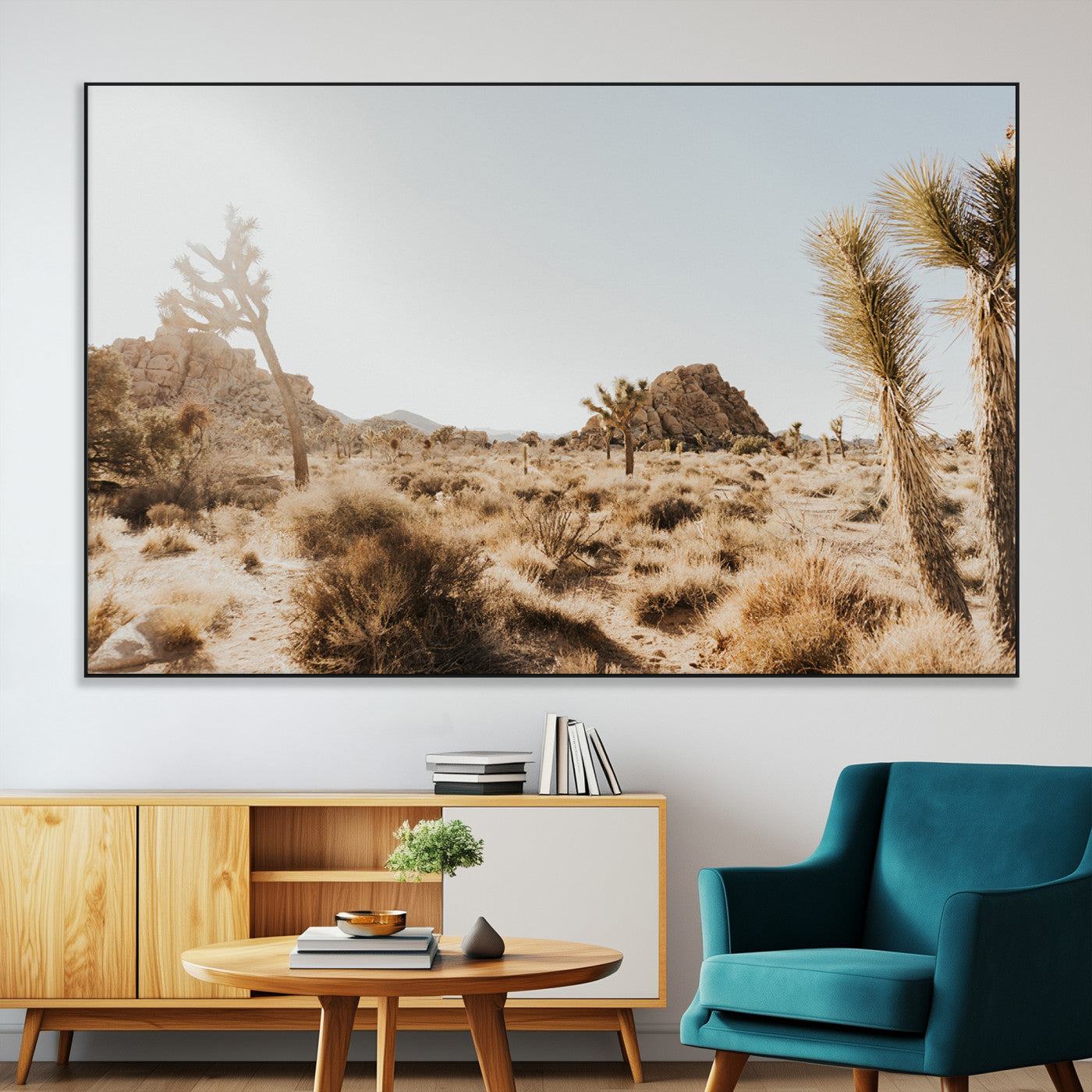 62783269-MGV-CV-36X24-Joshua Tree Wall Art – Desert Landscape Photography Canvas Print, Southwest Nature Artwork Rustic Home Decor for Living Room,