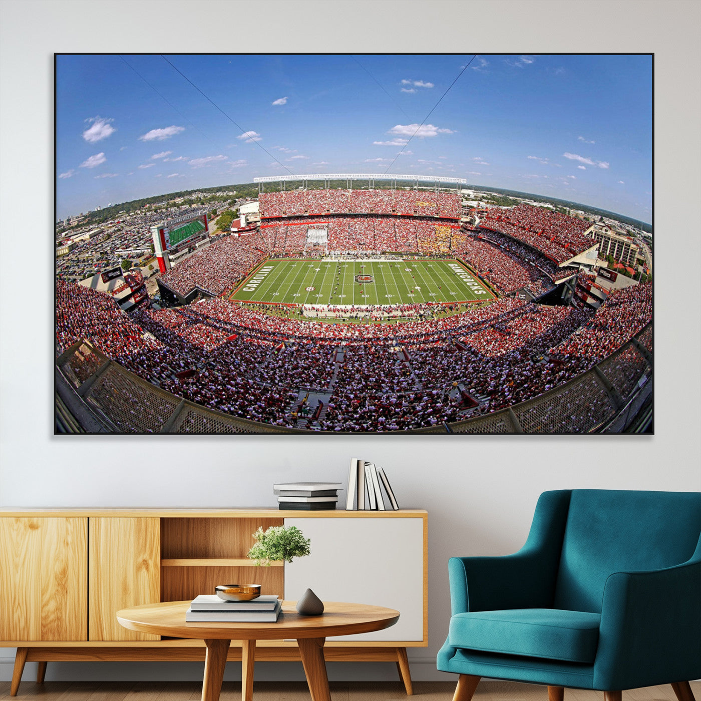 29492070-SEG-FC-51X34_Oversize-William Brice Stadium Canvas Wall Art – Football Game, Stadium Crowd, Fans, Energy, Team Spirit, Daytime Outdoor Event Print for